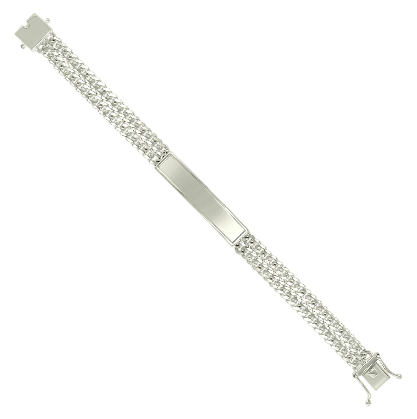 Sterling Silver Mens Cuban Link ID Bracelet Size 8 Inches