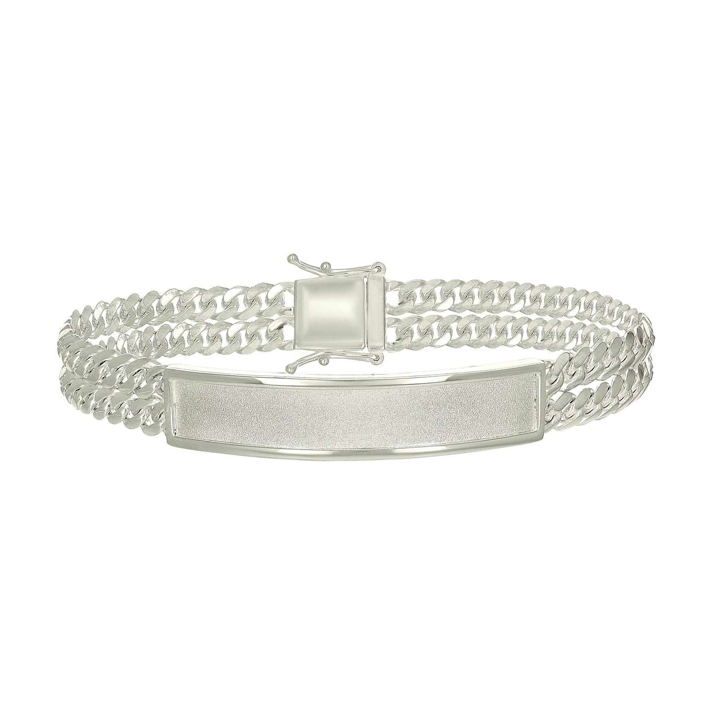 Sterling Silver Mens Cuban Link ID Bracelet Size 8 Inches