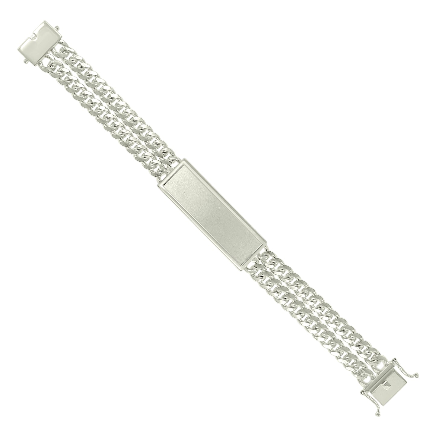 Sterling Silver Mens Cuban Link ID Bracelet Size 8 Inches