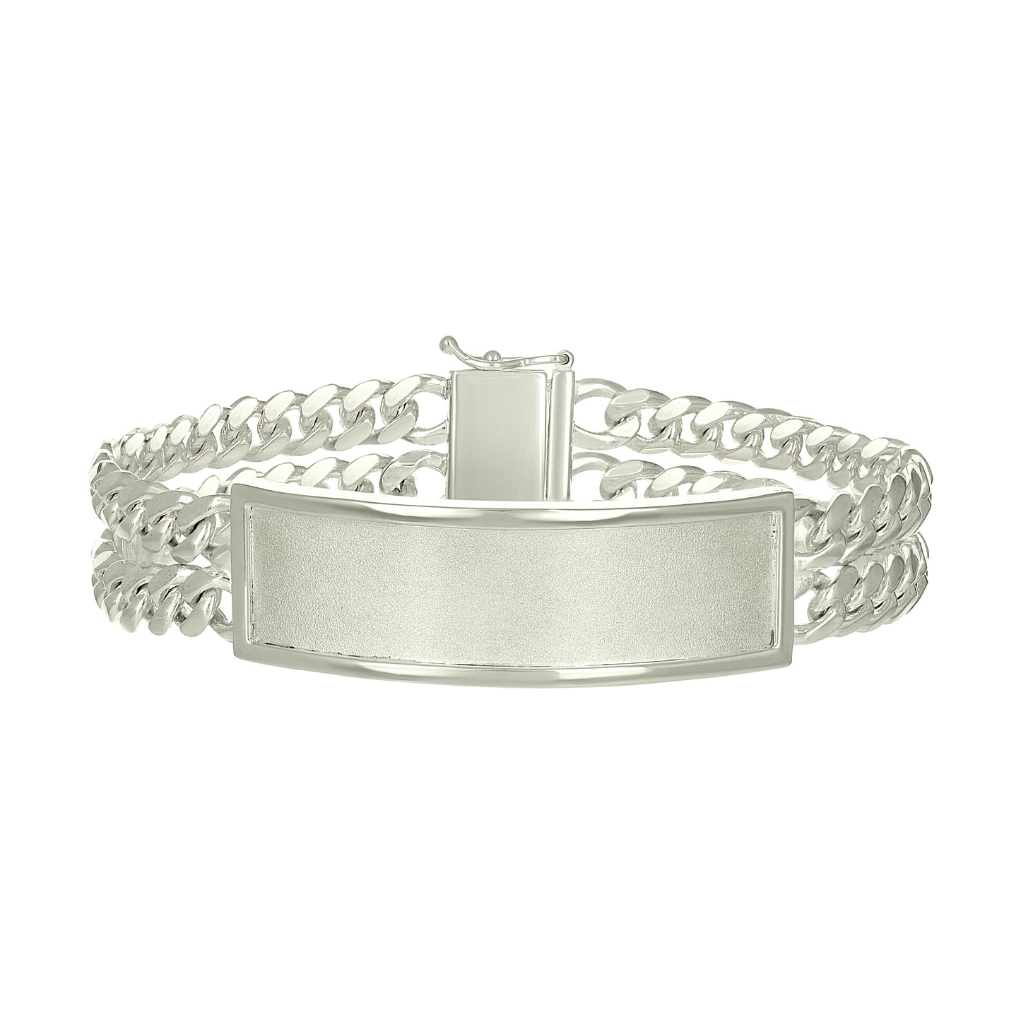 Sterling Silver Mens Cuban Link ID Bracelet Size 8 Inches