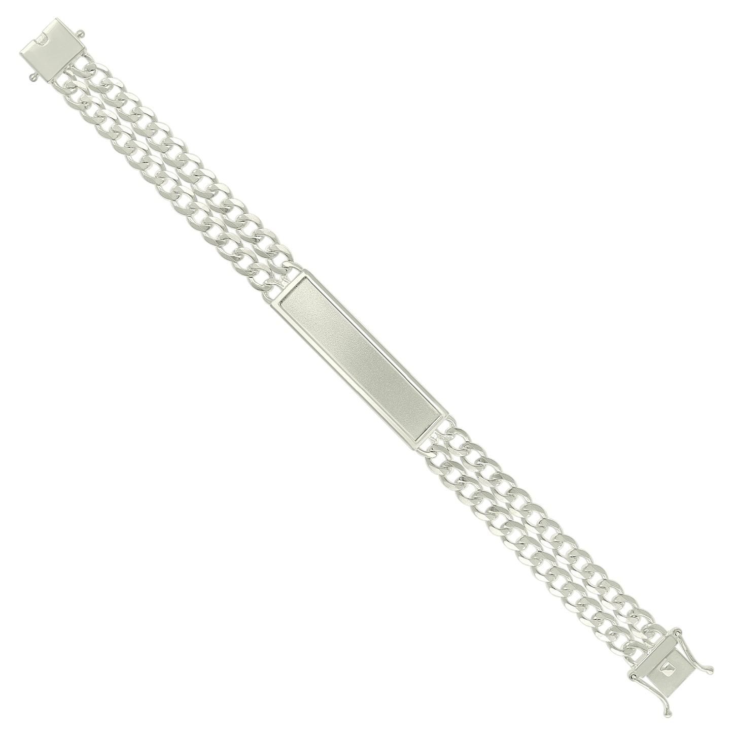 Sterling Silver Mens Cuban Link ID Bracelet Size 8 Inches