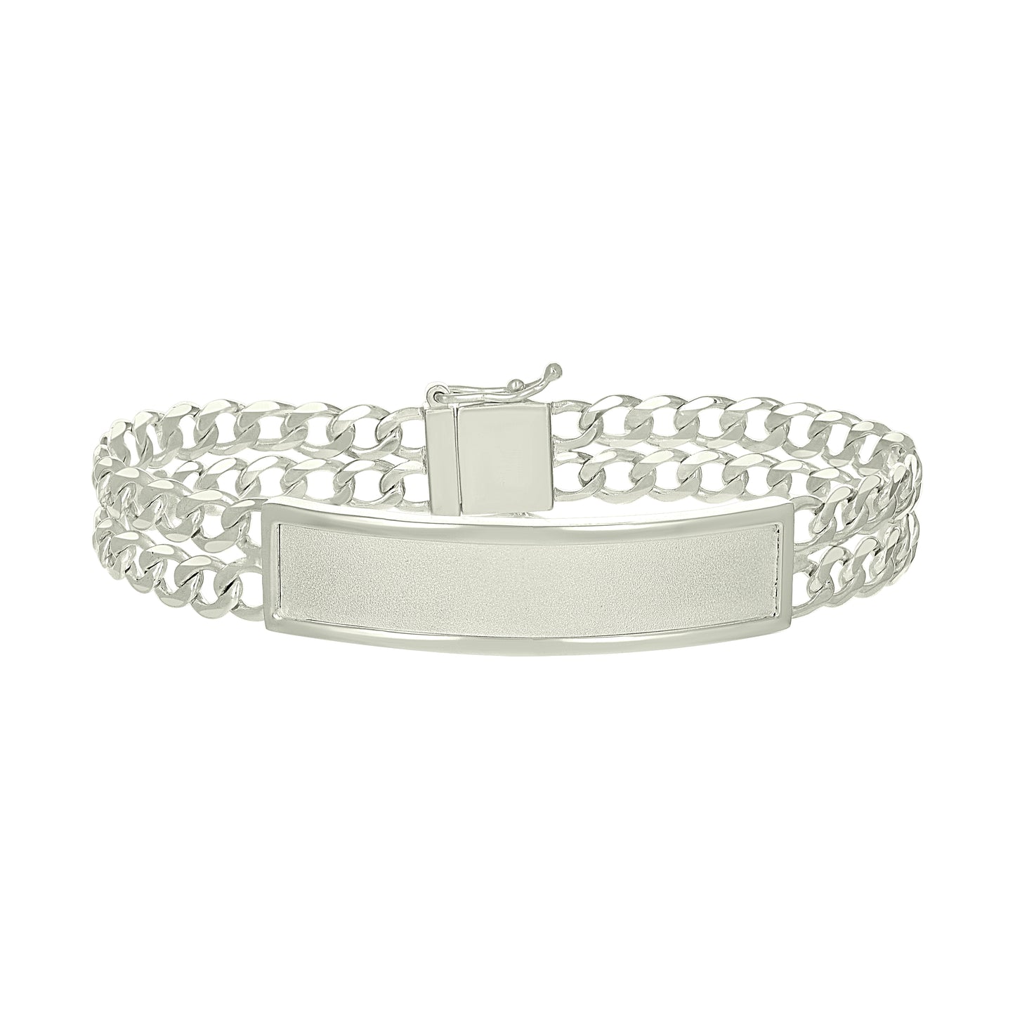 Sterling Silver Mens Cuban Link ID Bracelet Size 8 Inches