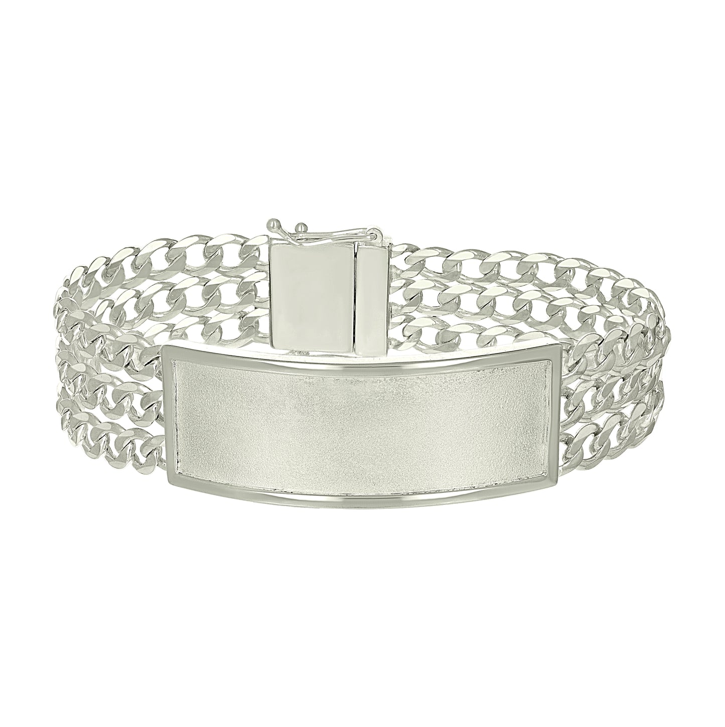 Sterling Silver Mens Cuban Link ID Bracelet Size 8 Inches