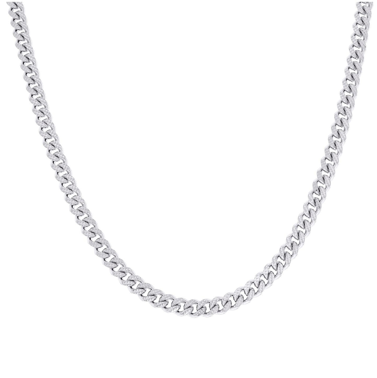 Sterling Silver Or Rhodium Plated Solid Miami Cuban Pyramid Chain