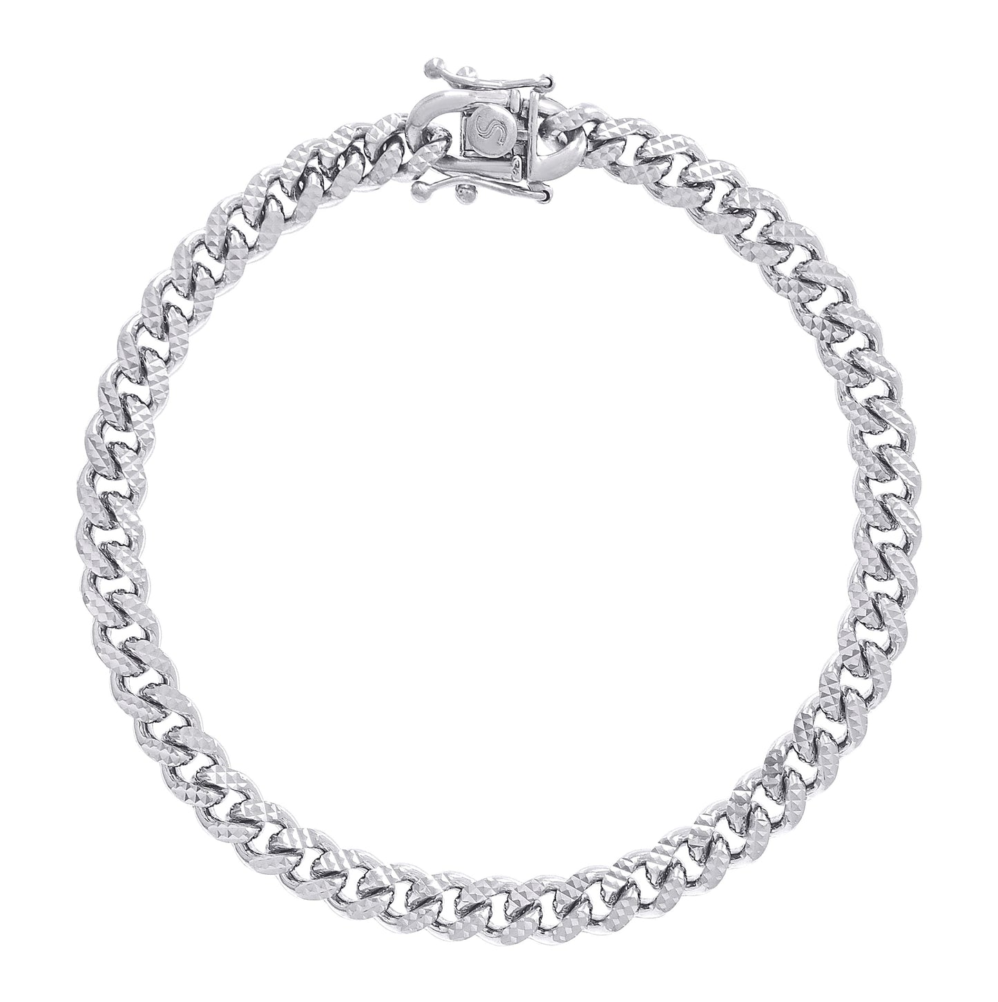 Sterling Silver Or Rhodium Plated Solid Miami Cuban Pyramid Chain