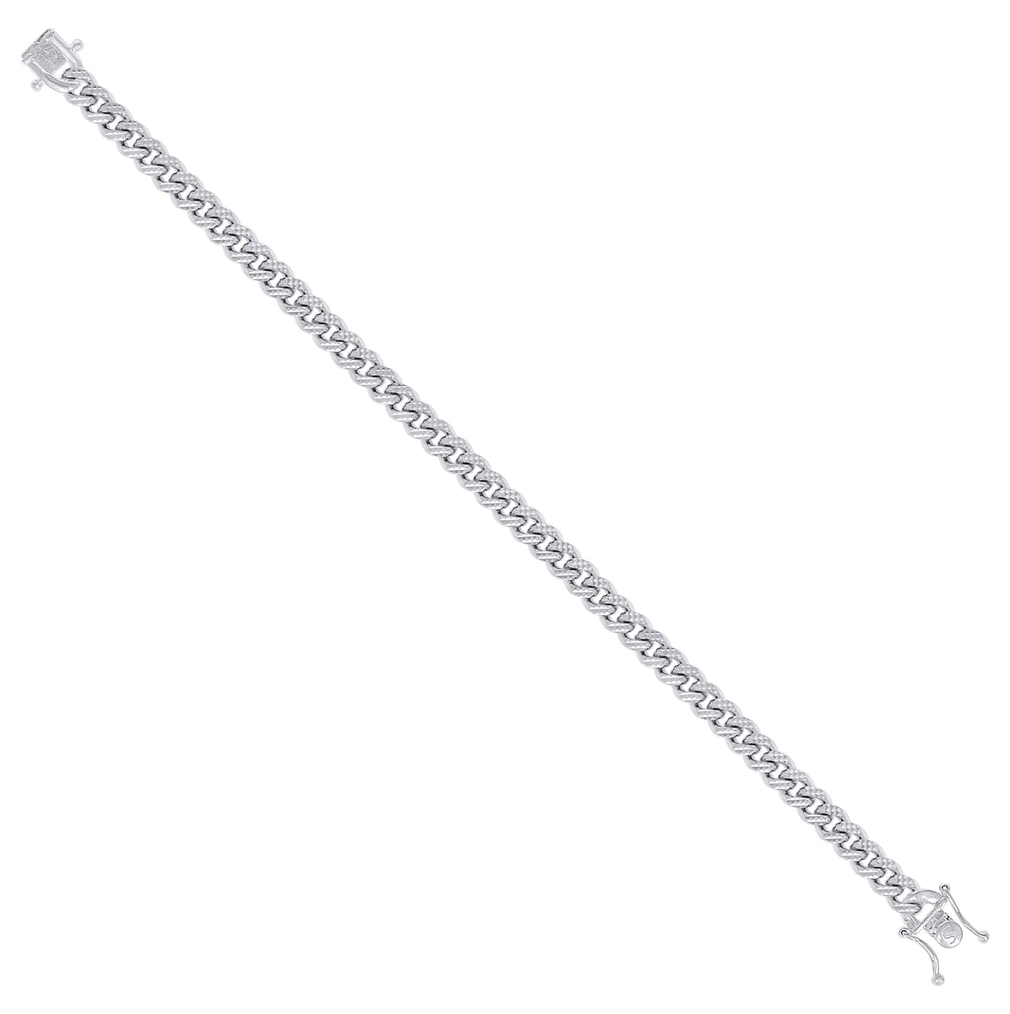 Sterling Silver Or Rhodium Plated Solid Miami Cuban Pyramid Chain