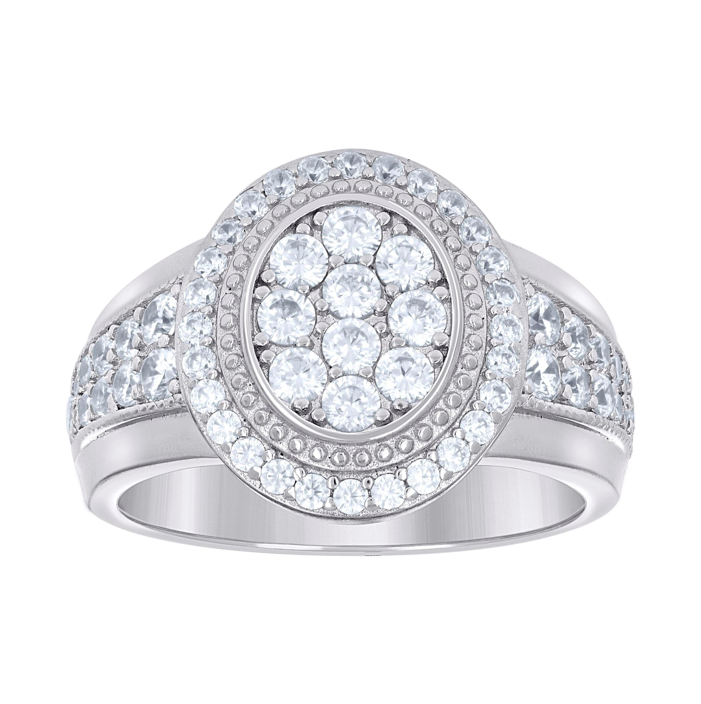 Sterling Silver Men's Cubic-Zirconia Fashion Bridal Anniversary Wedding Engagement Band Ring