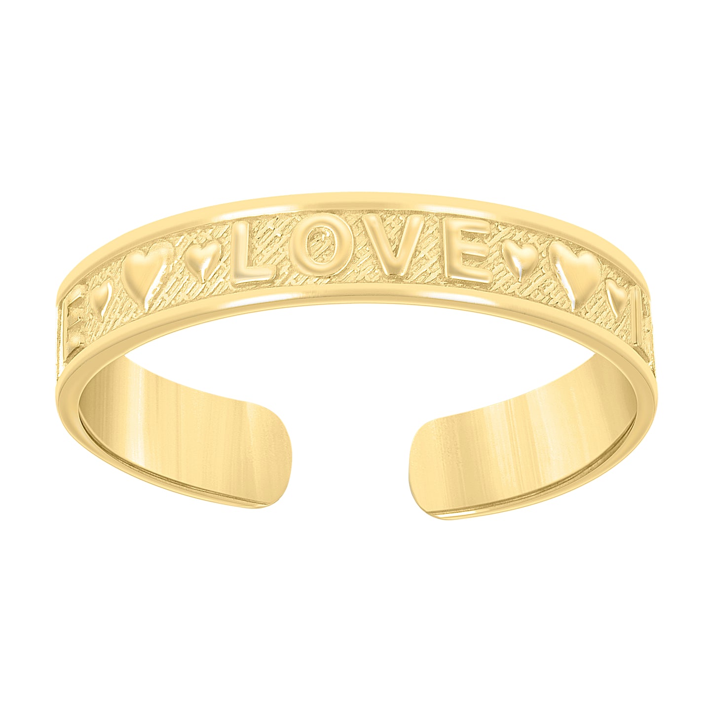 14K Yellow Gold Womens Love Toe Ring
