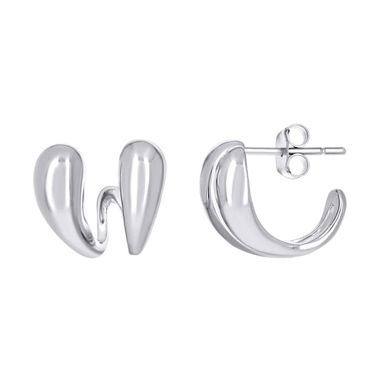 Sterling Silver Womens Teardrop Fashion Stud Earrings