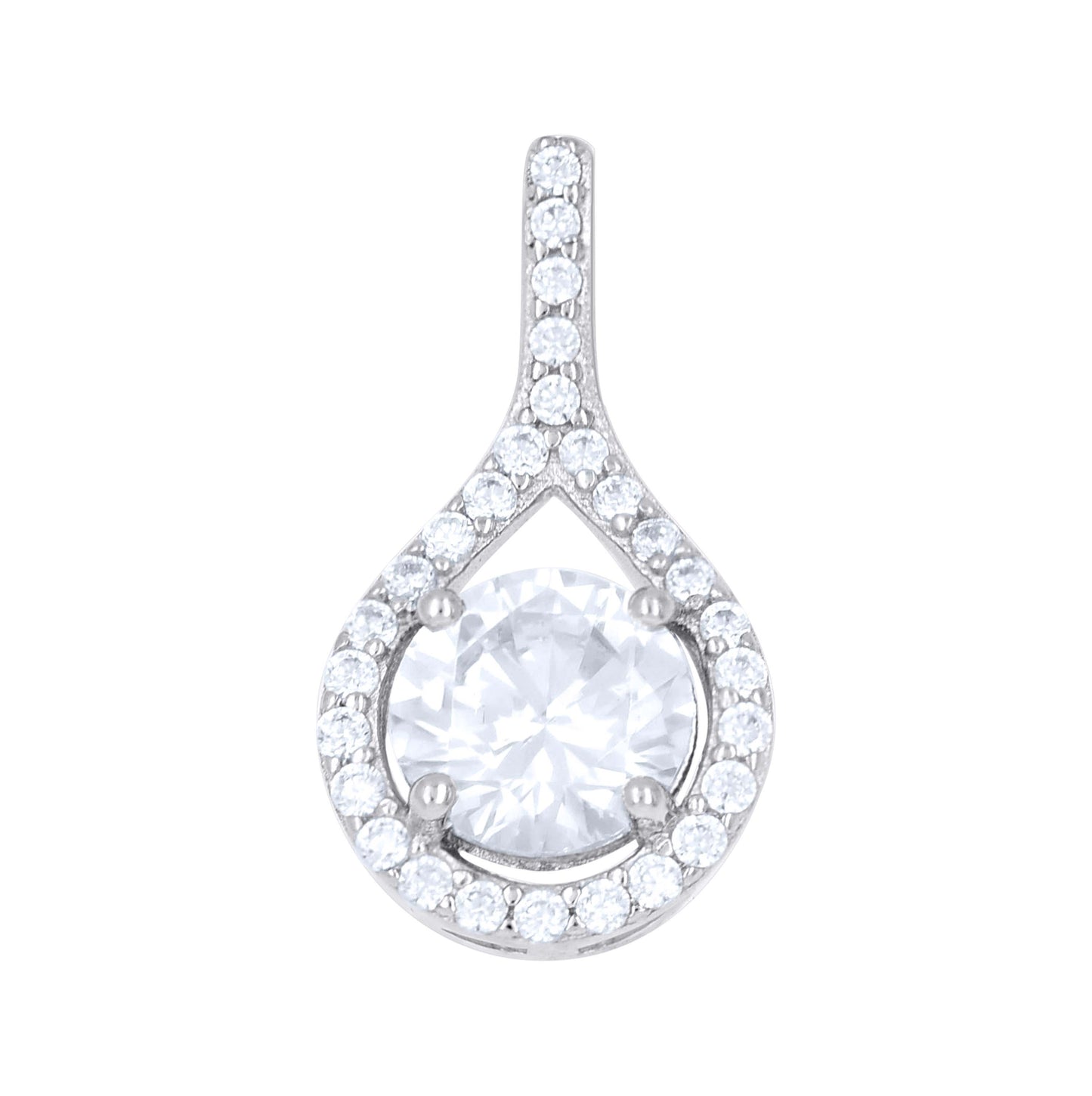 Sterling Silver Womens Cubic-Zirconia Teardrop Fashion Earrings And Pendant Set