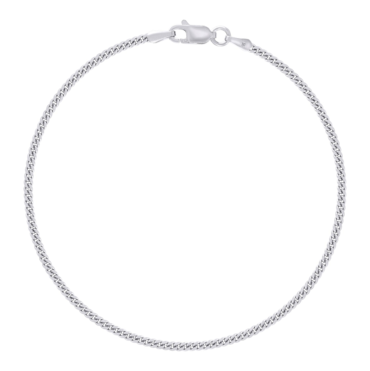 Sterling Silver Rhodium Plated Solid Miami Cuban Chain