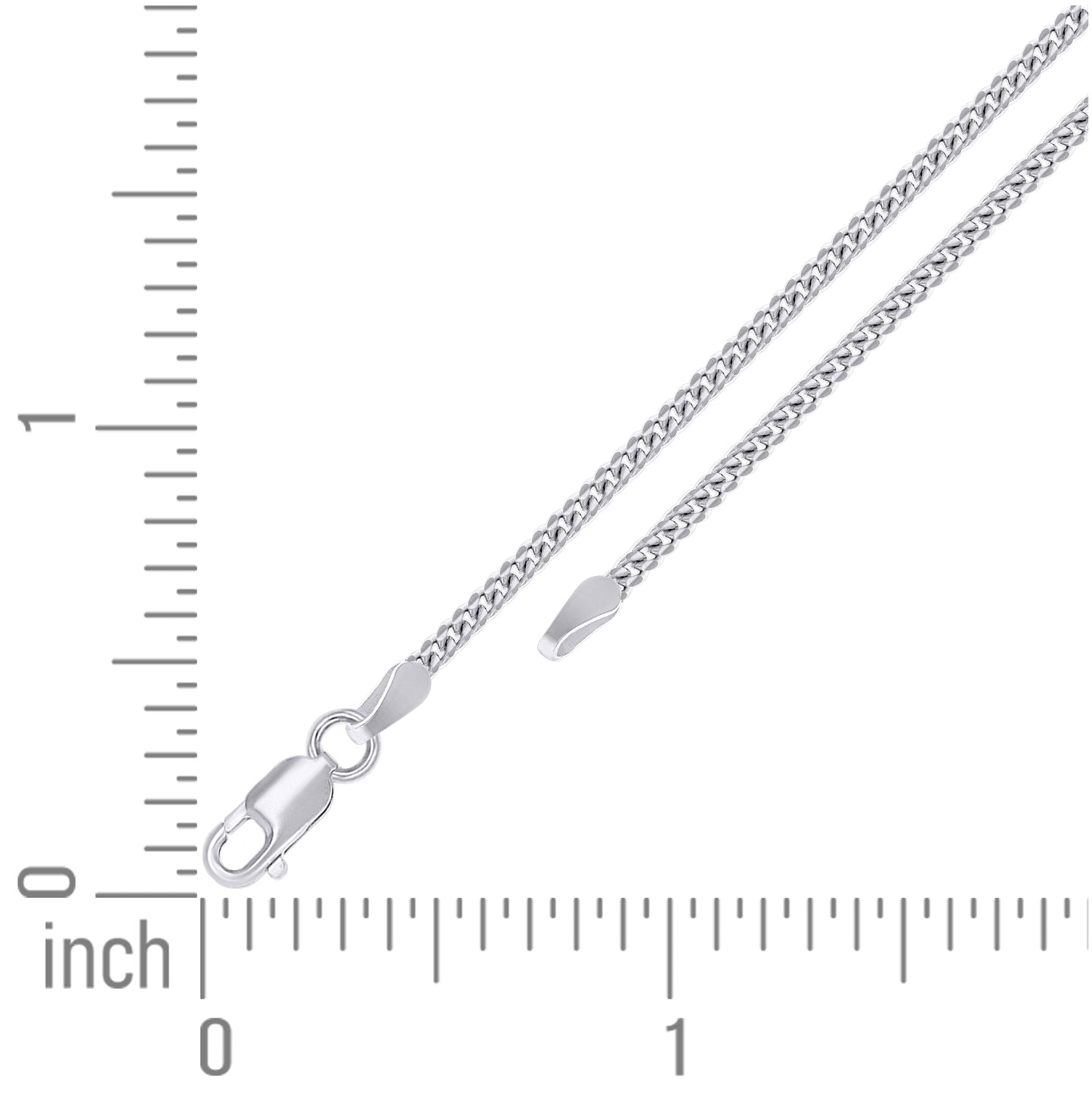Sterling Silver Rhodium Plated Solid Miami Cuban Chain