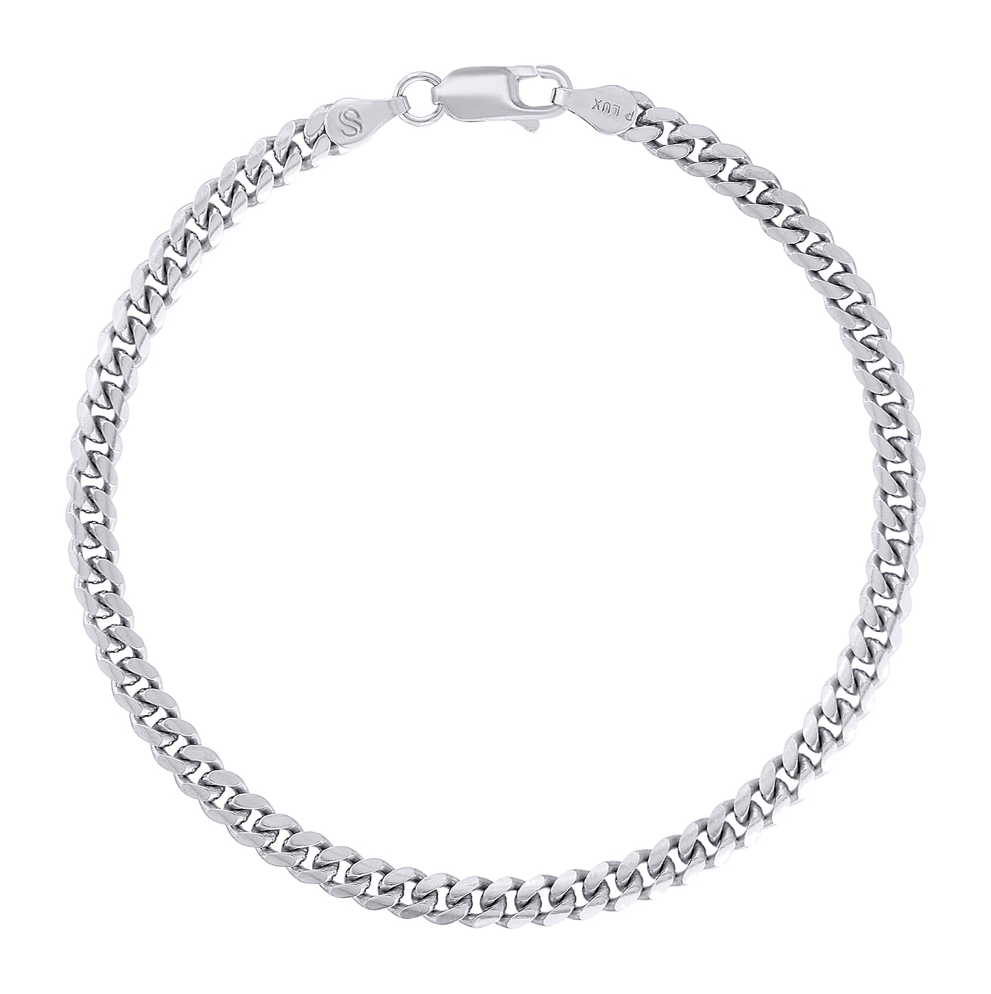 Sterling Silver Rhodium Plated Solid Miami Cuban Chain
