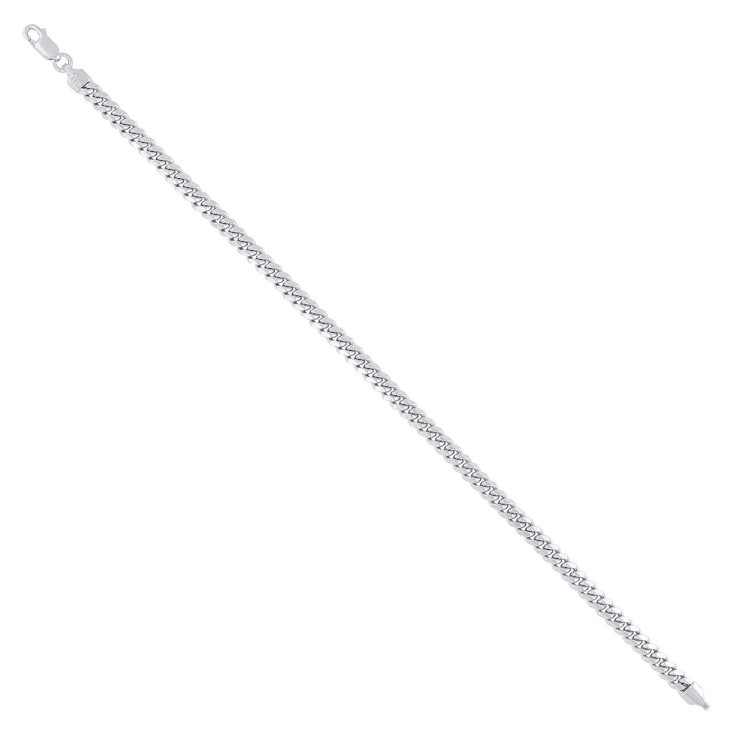 Sterling Silver Rhodium Plated Solid Miami Cuban Chain