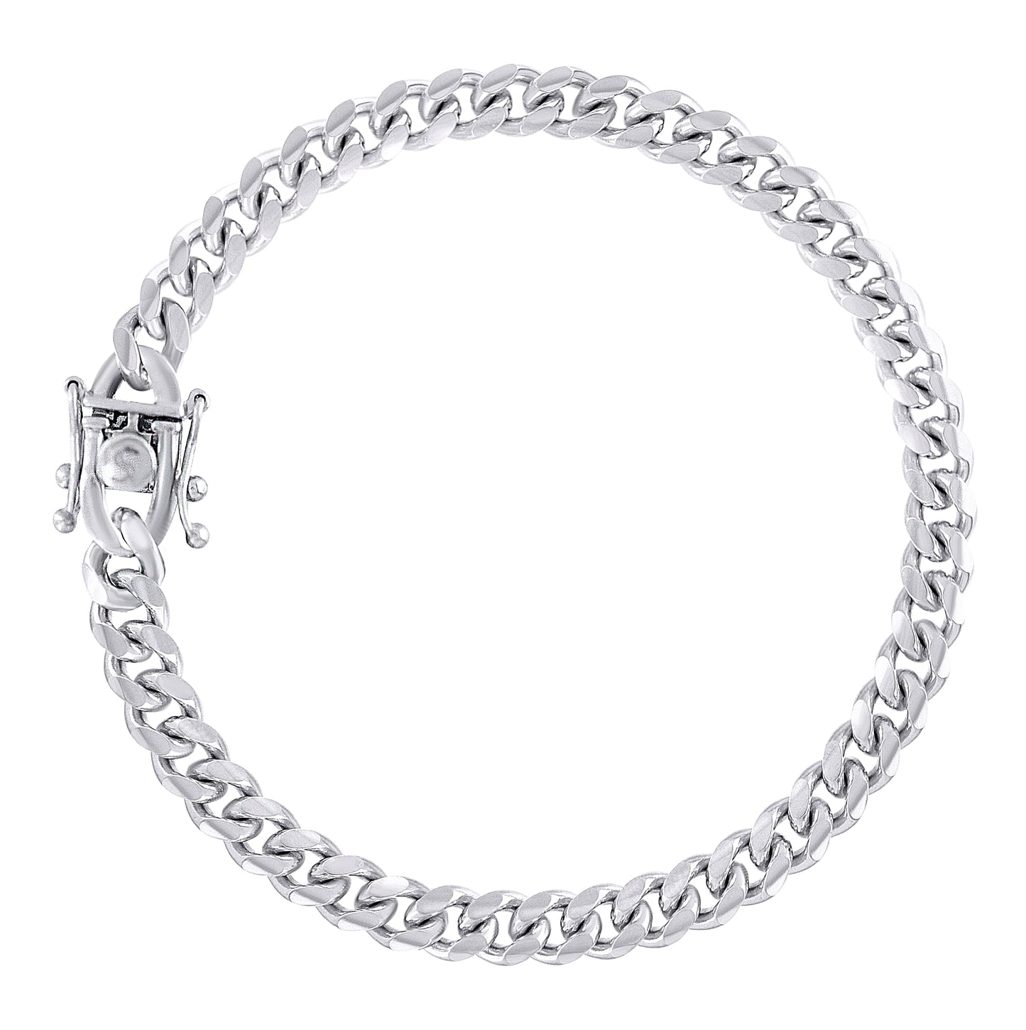 Sterling Silver Rhodium Plated Solid Miami Cuban Chain
