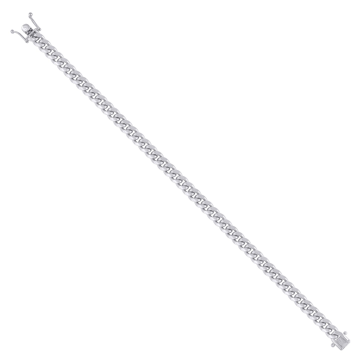 Sterling Silver Rhodium Plated Solid Miami Cuban Chain