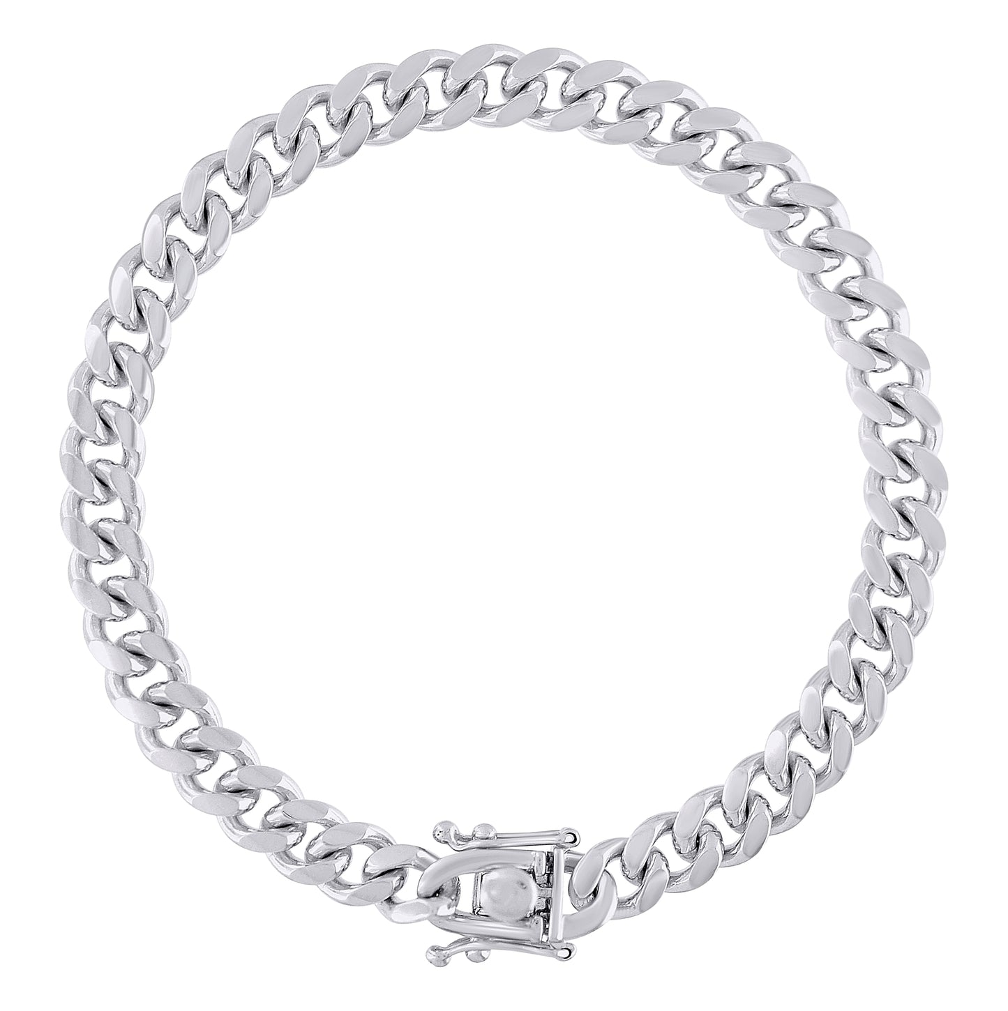 Sterling Silver Rhodium Plated Solid Miami Cuban Chain