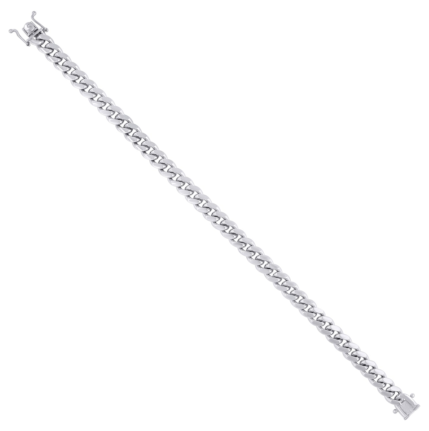 Sterling Silver Rhodium Plated Solid Miami Cuban Chain