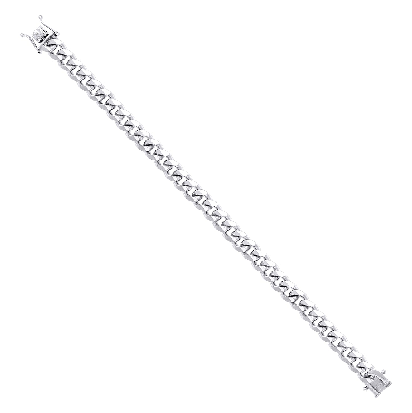 Sterling Silver Rhodium Plated Solid Miami Cuban Chain