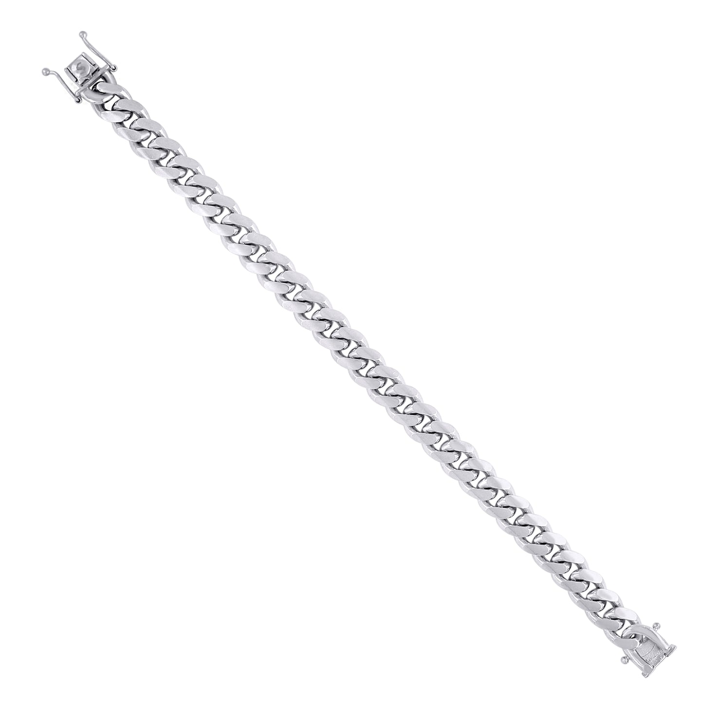Sterling Silver Rhodium Plated Solid Miami Cuban Chain