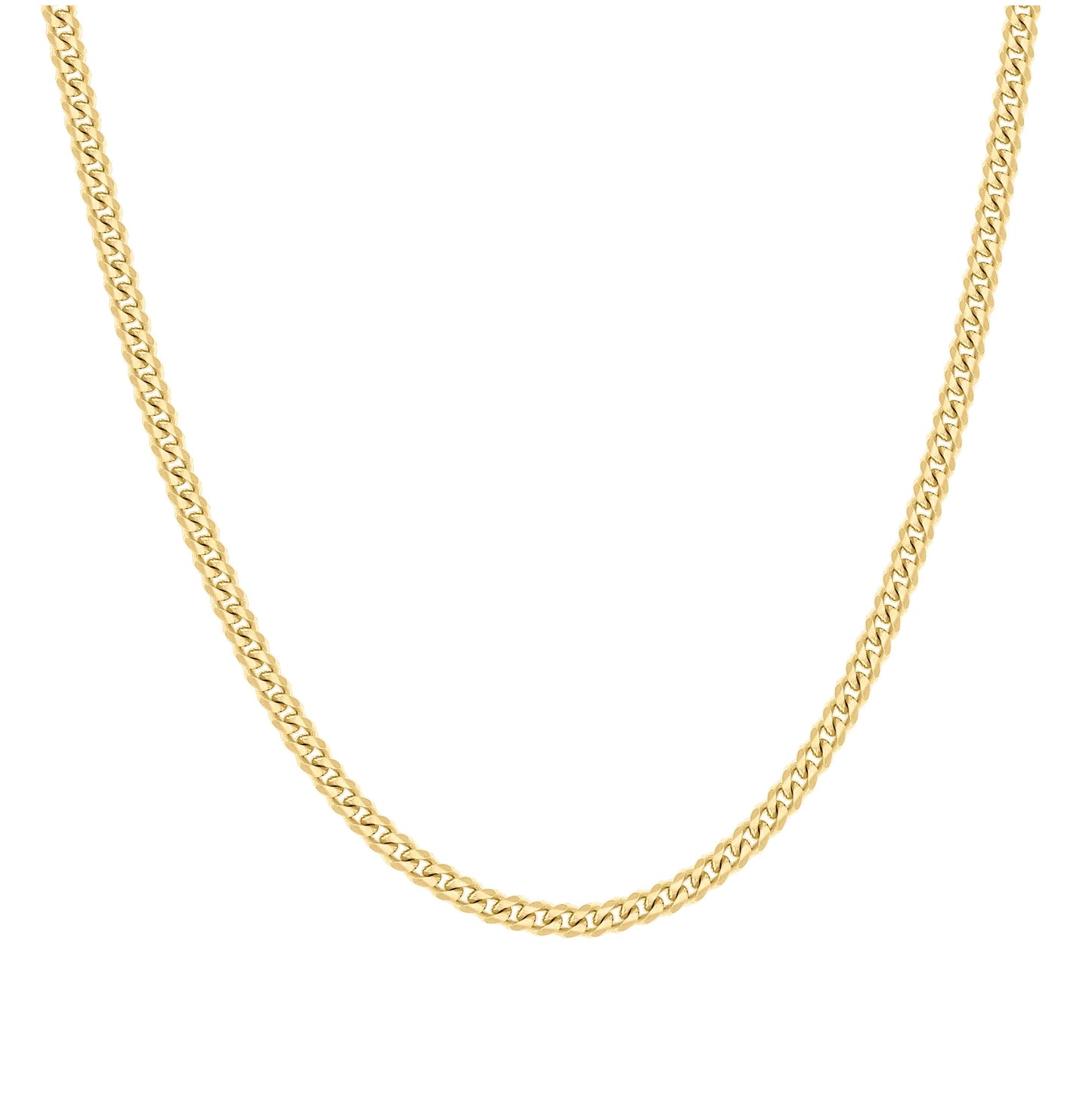 Sterling Silver Yellow-Tone Solid Miami Cuban Chain