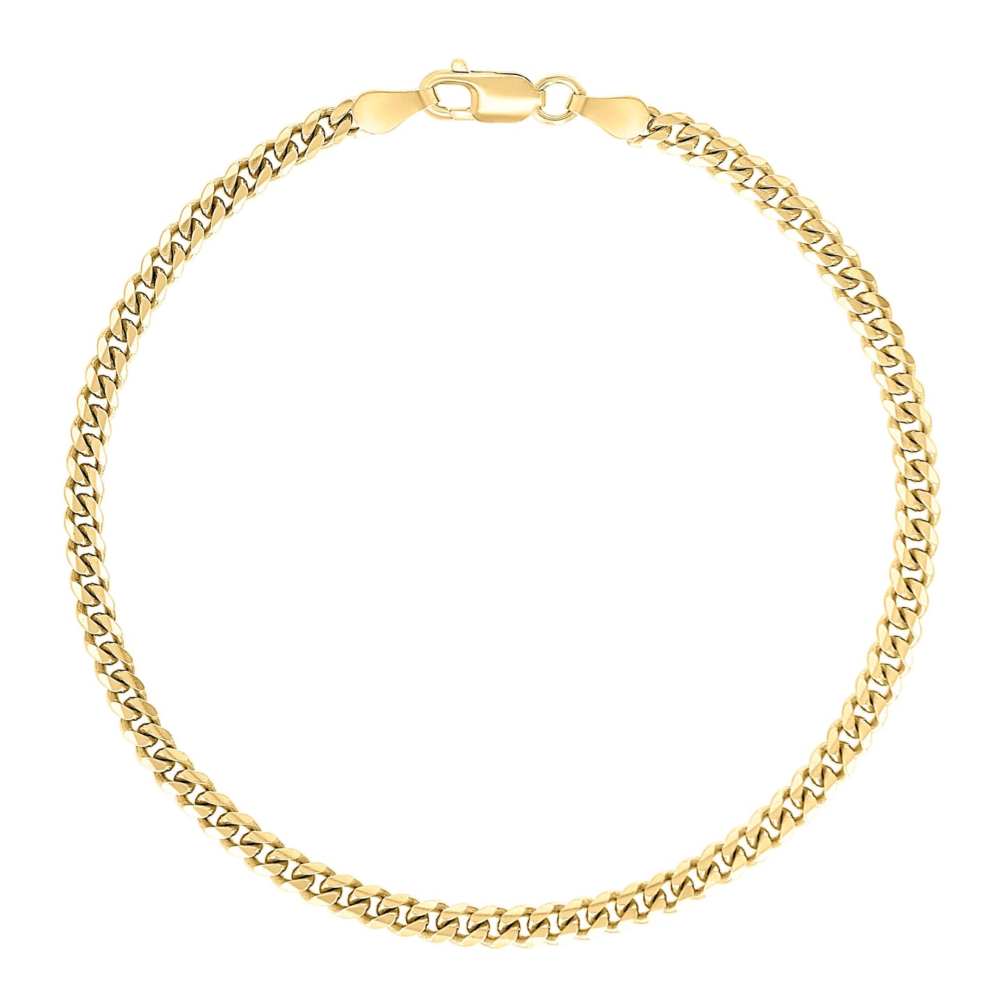 Sterling Silver Yellow-Tone Solid Miami Cuban Chain
