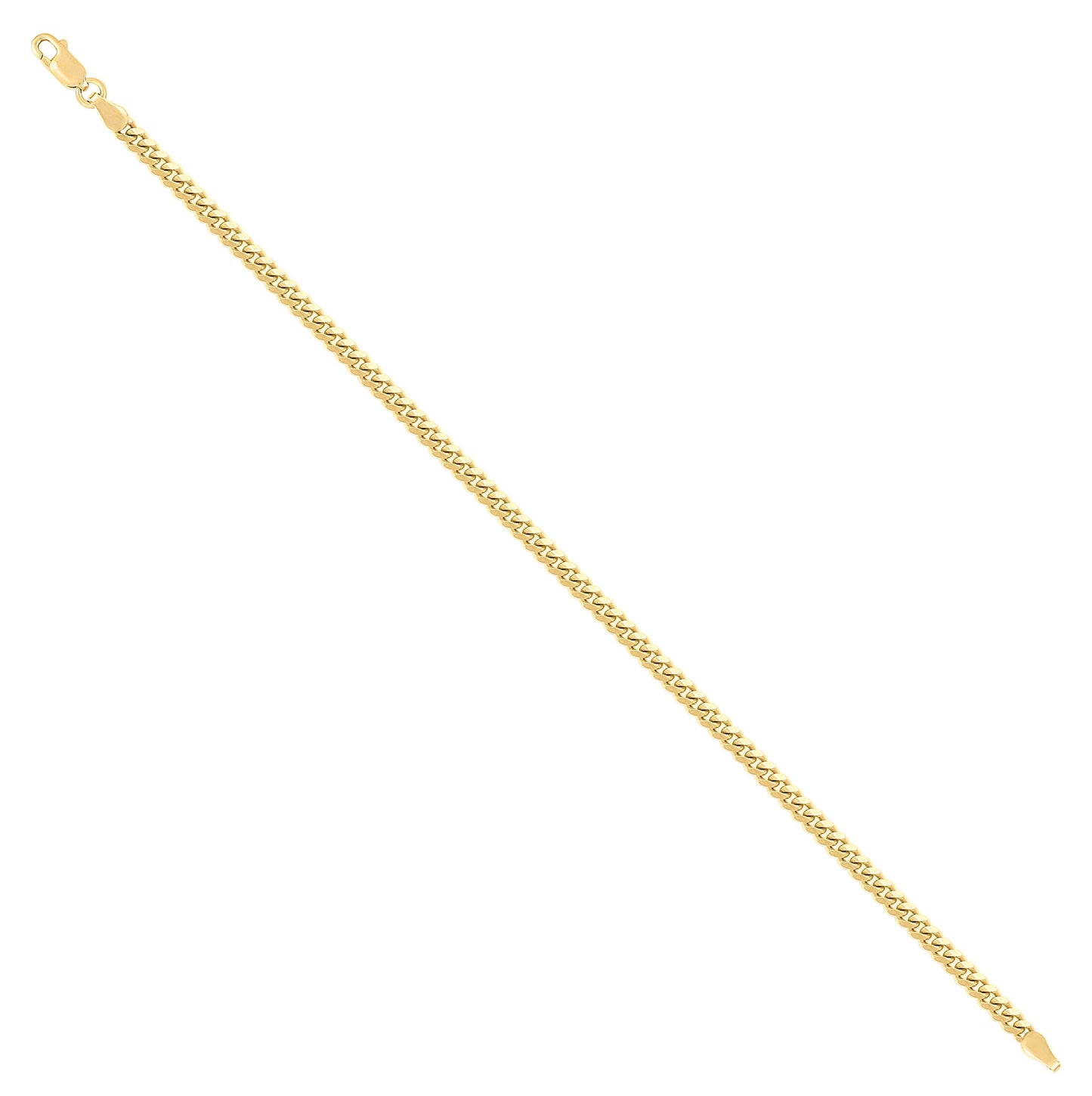 Sterling Silver Yellow-Tone Solid Miami Cuban Chain
