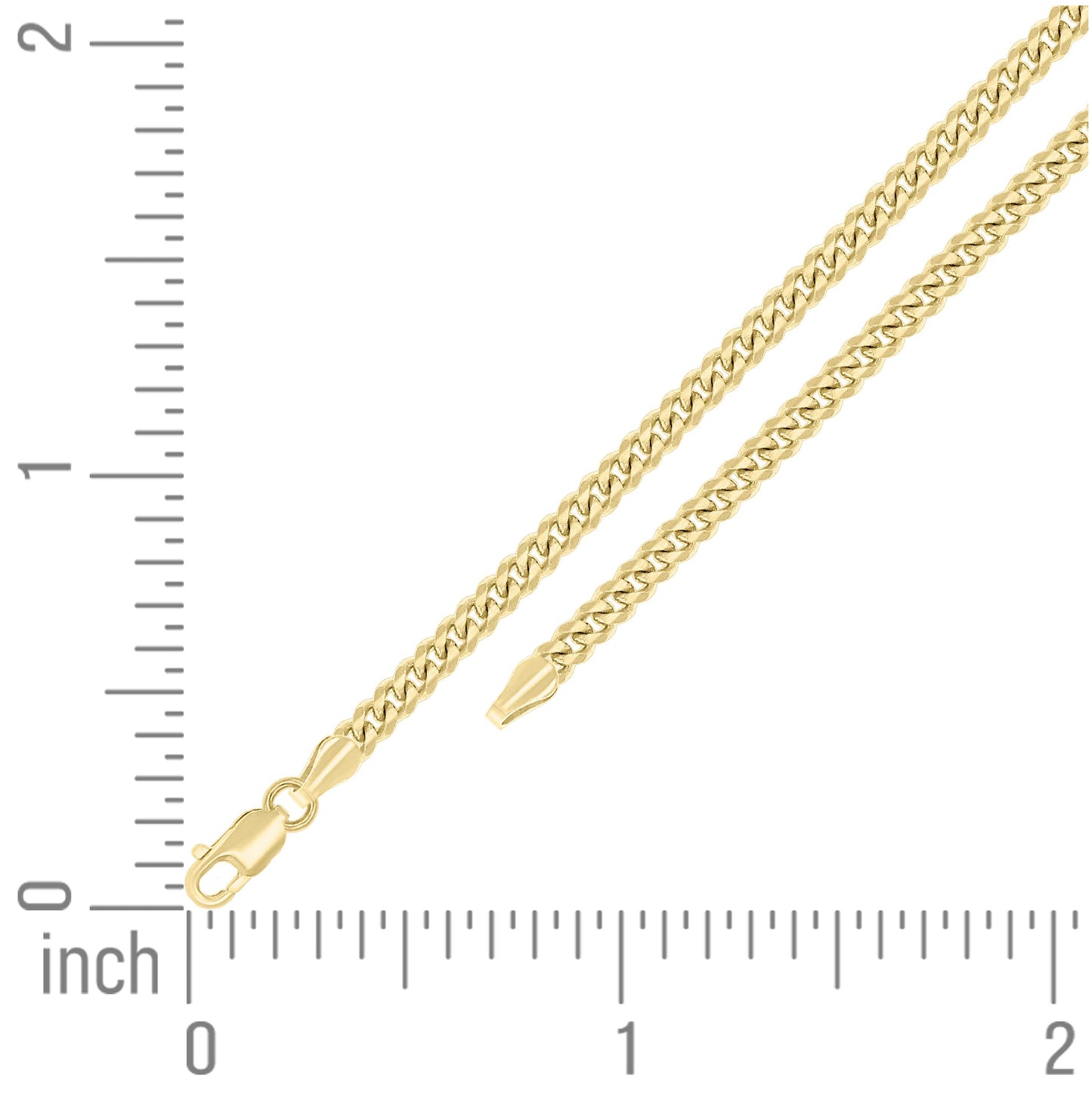 Sterling Silver Yellow-Tone Solid Miami Cuban Chain