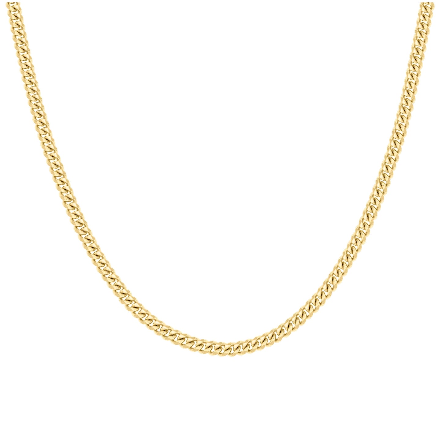 Sterling Silver Yellow-Tone Solid Miami Cuban Chain
