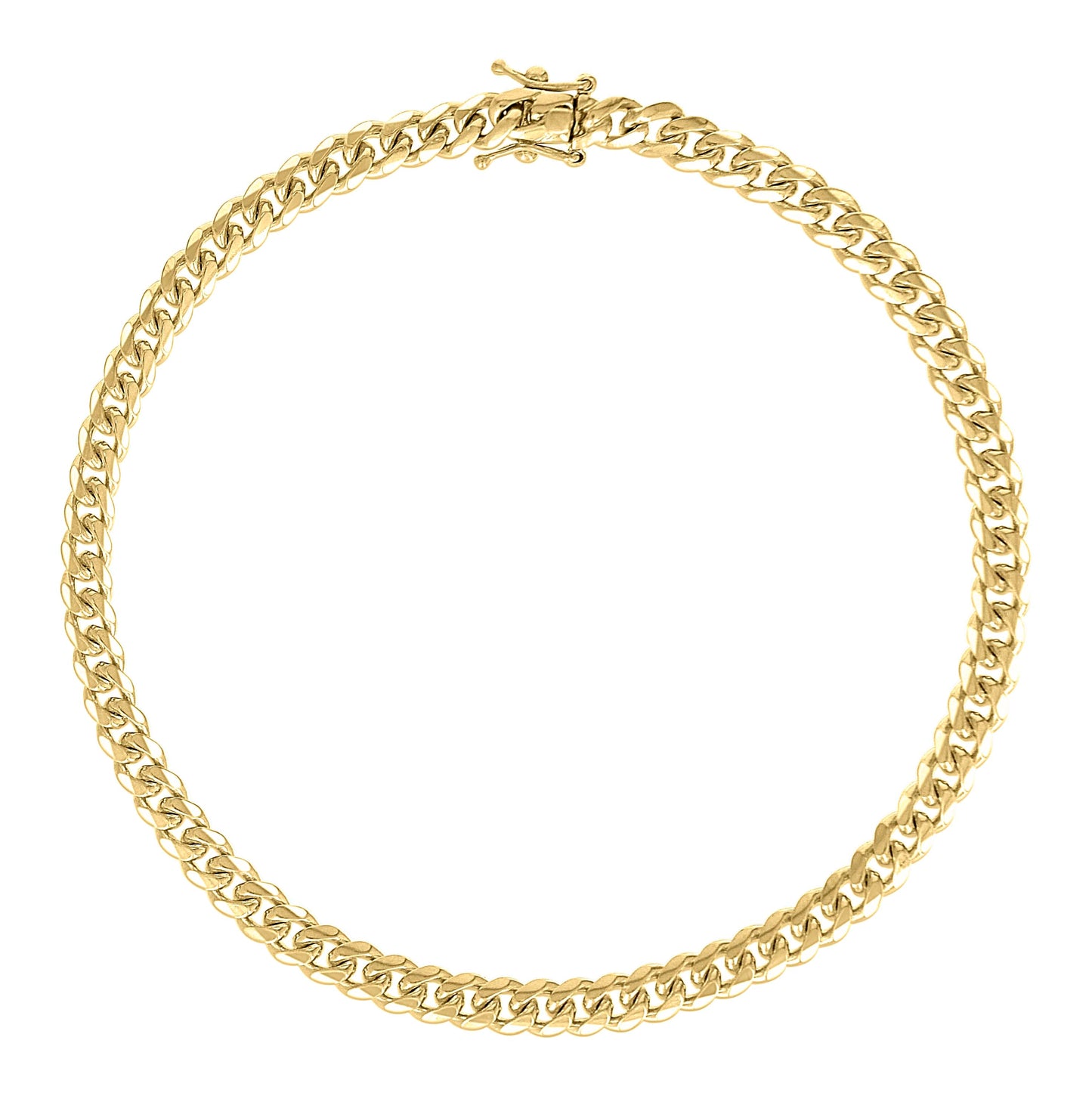 Sterling Silver Yellow-Tone Solid Miami Cuban Chain