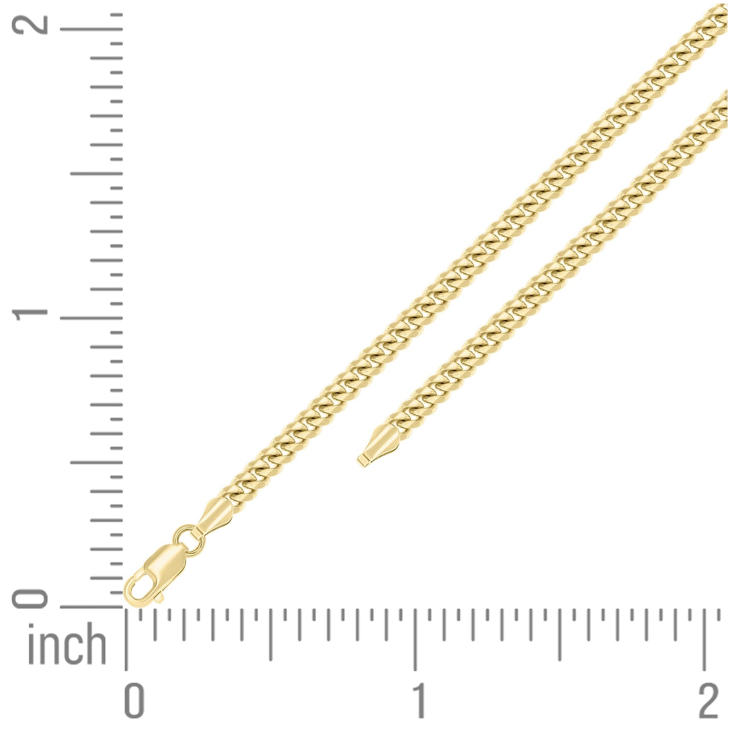 Sterling Silver Yellow-Tone Solid Miami Cuban Chain