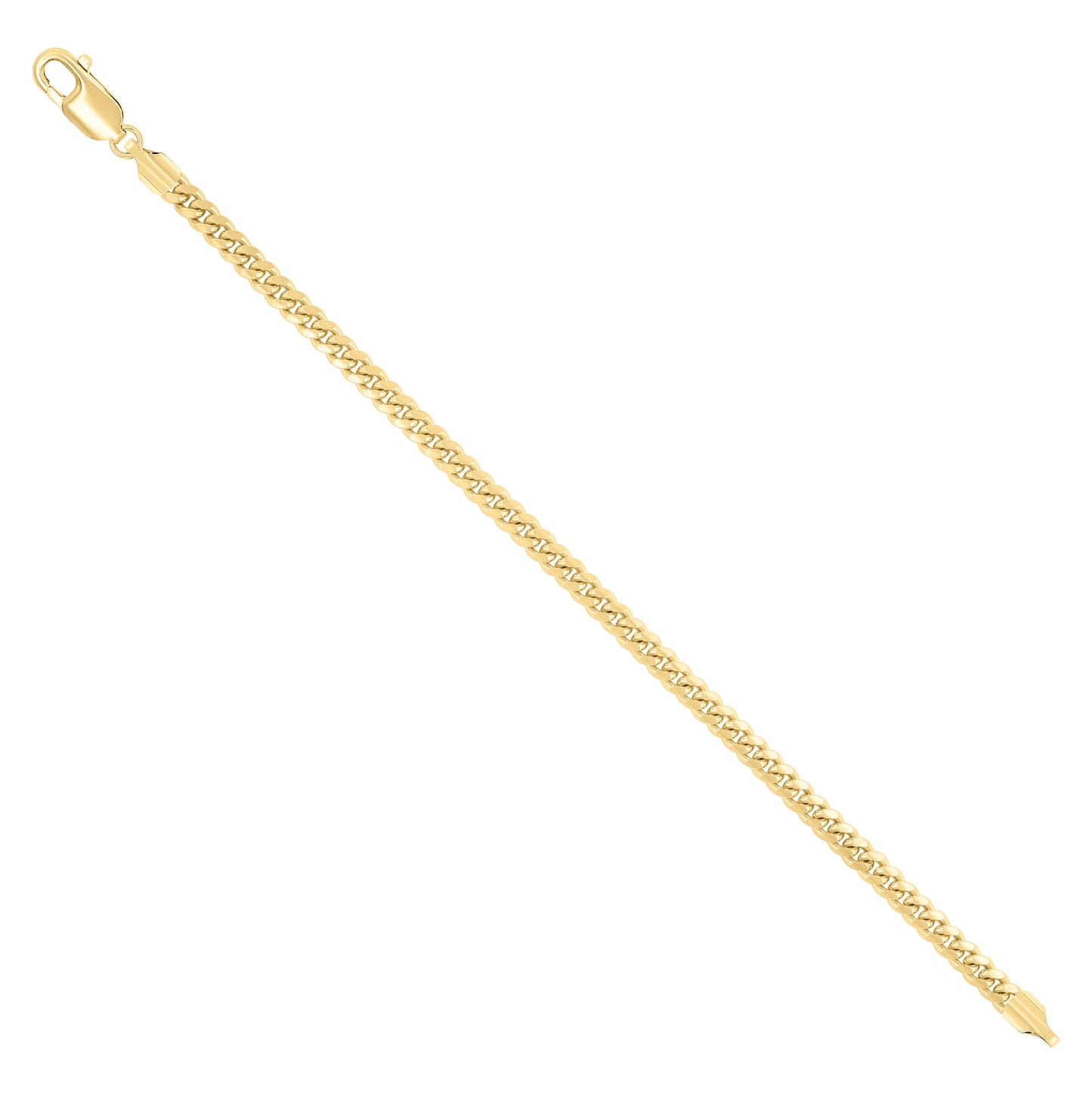 Sterling Silver Yellow-Tone Solid Miami Cuban Chain