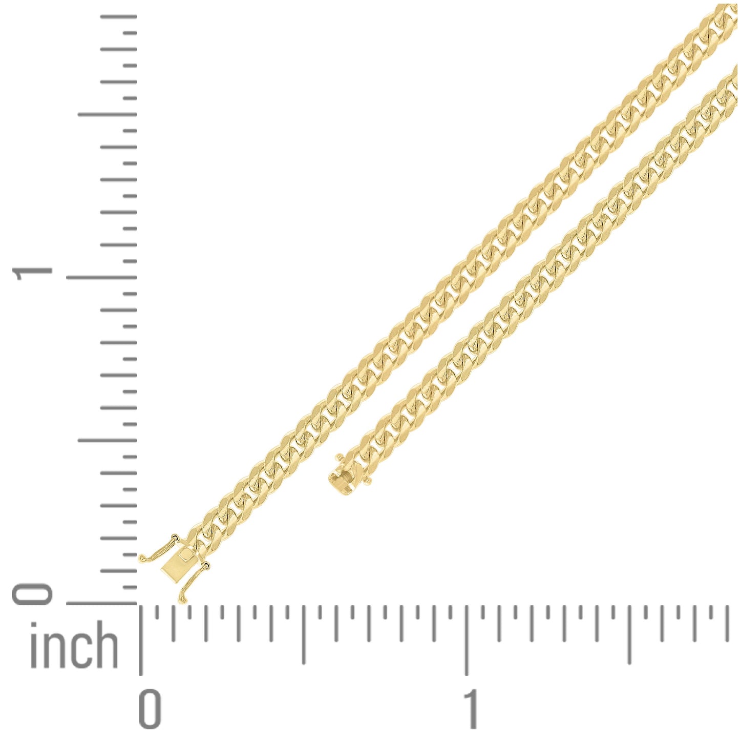 Sterling Silver Yellow-Tone Solid Miami Cuban Chain
