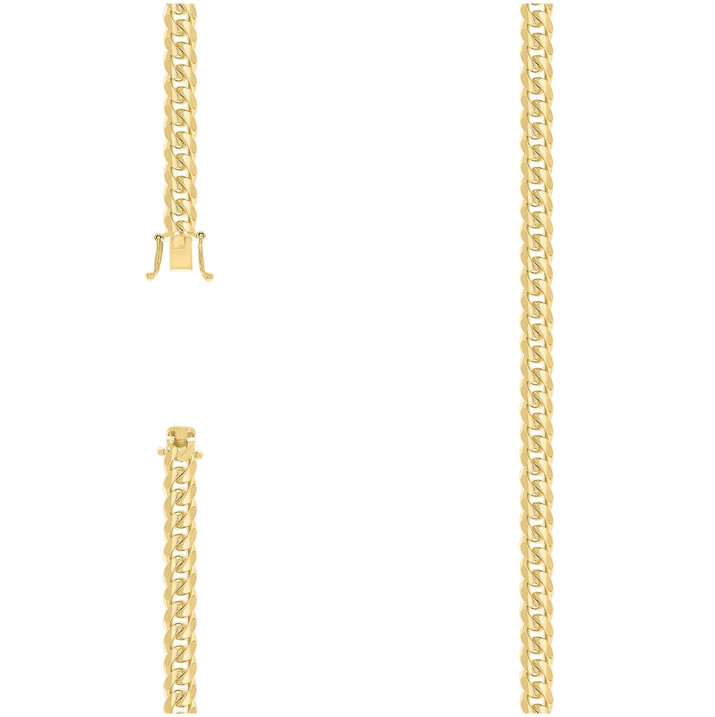 Sterling Silver Yellow-Tone Solid Miami Cuban Chain