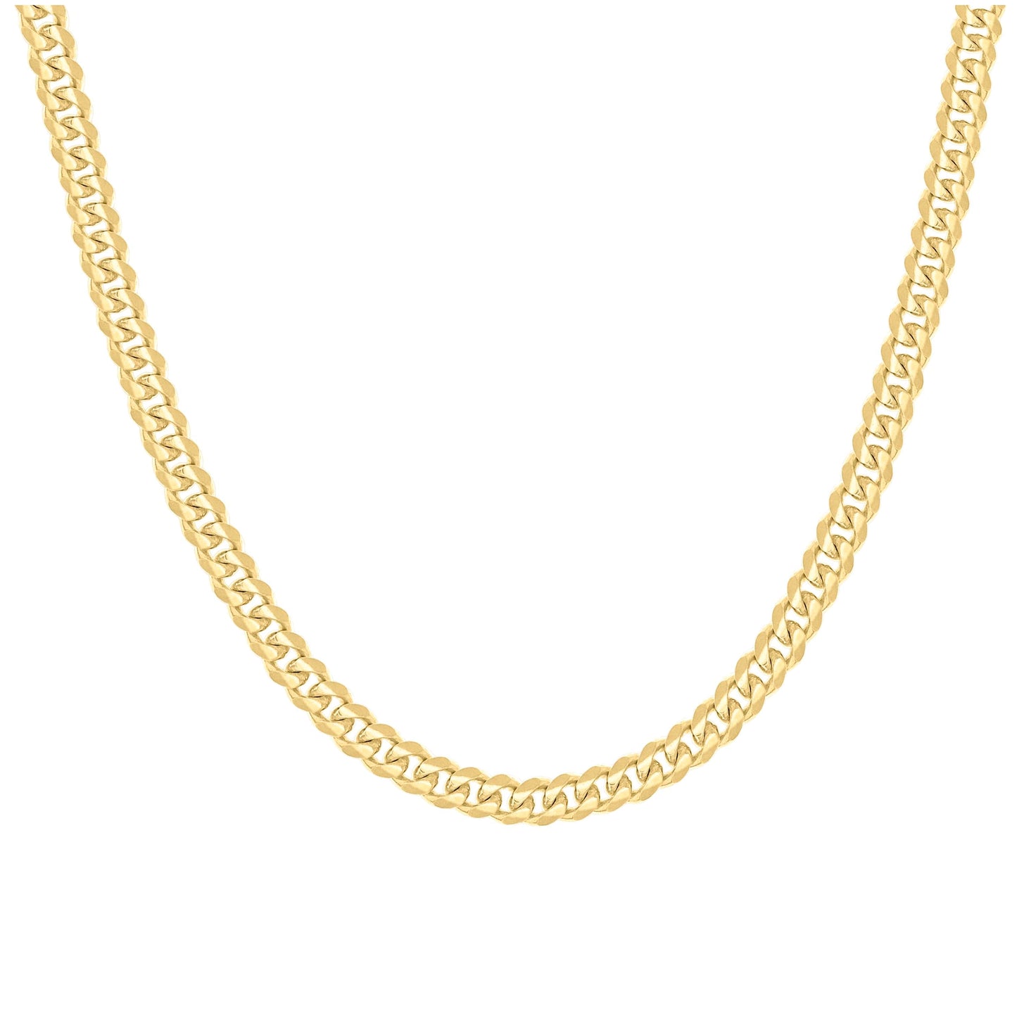 Sterling Silver Yellow-Tone Solid Miami Cuban Chain