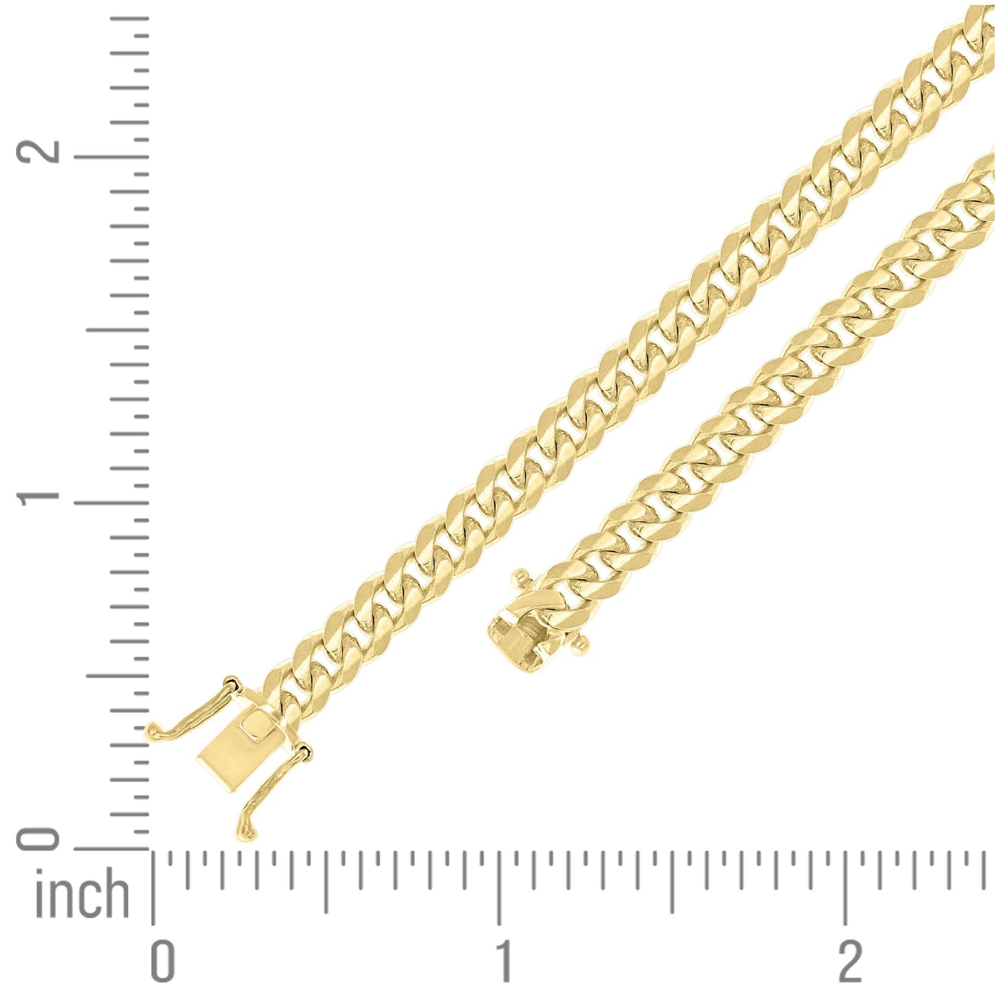 Sterling Silver Yellow-Tone Solid Miami Cuban Chain
