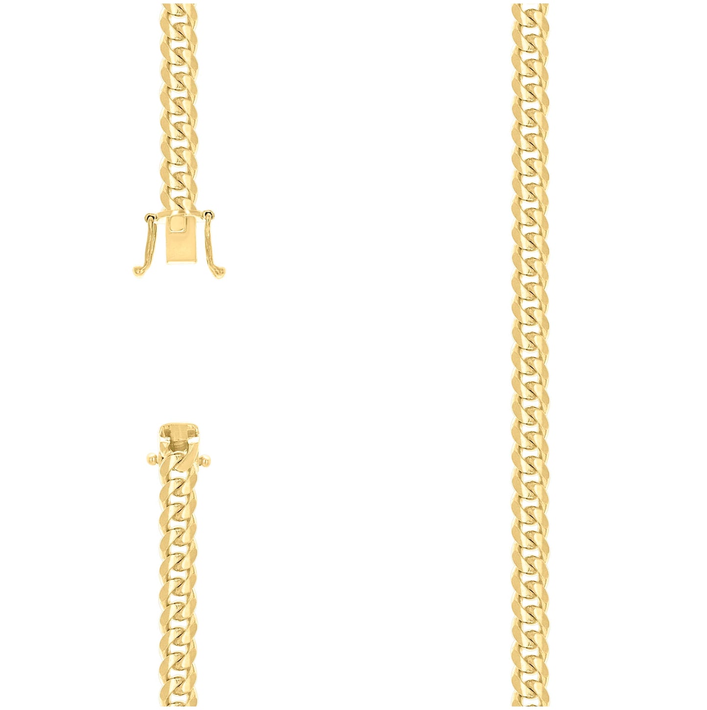 Sterling Silver Yellow-Tone Solid Miami Cuban Chain