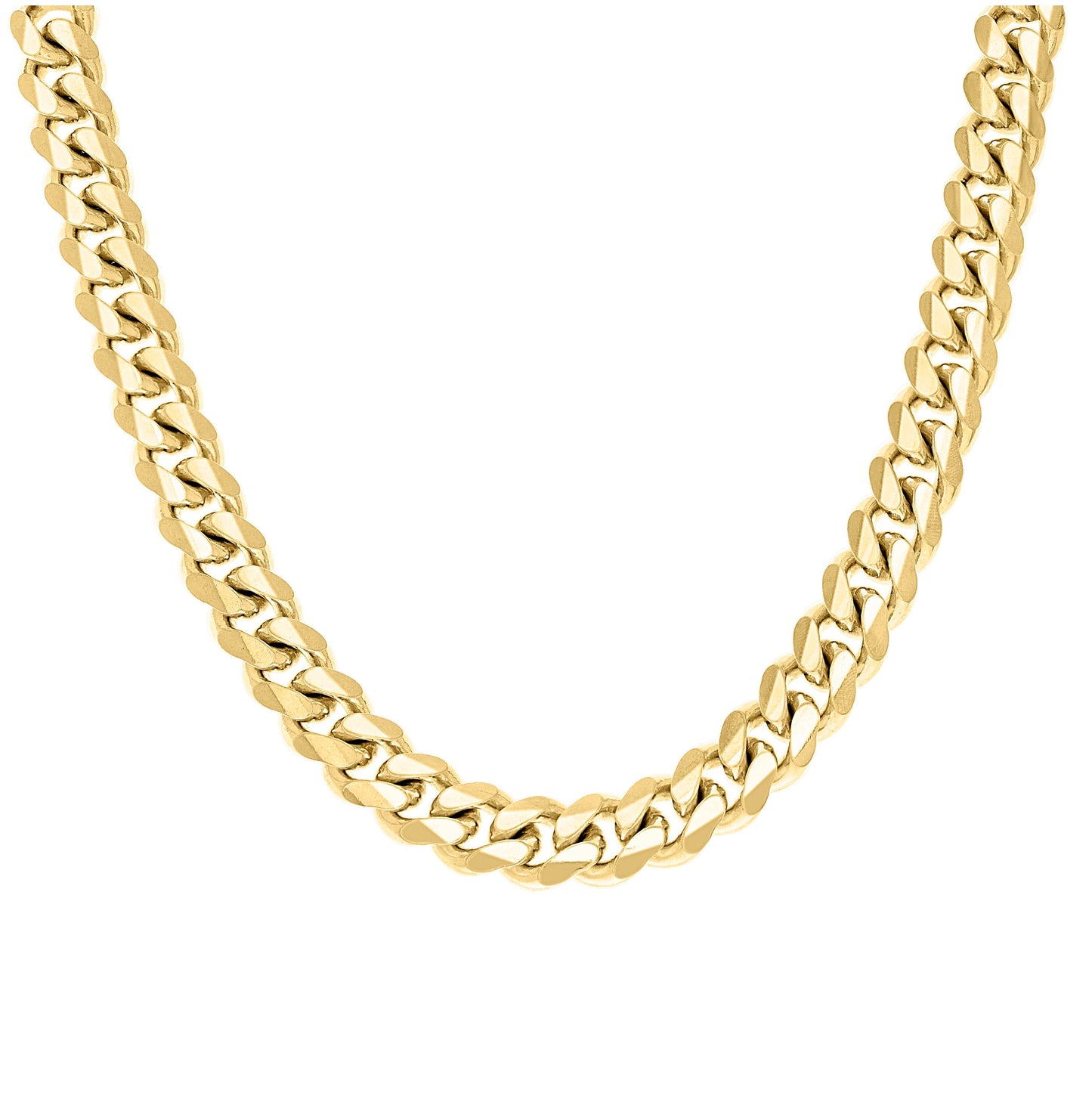 Sterling Silver Yellow-Tone Solid Miami Cuban Chain
