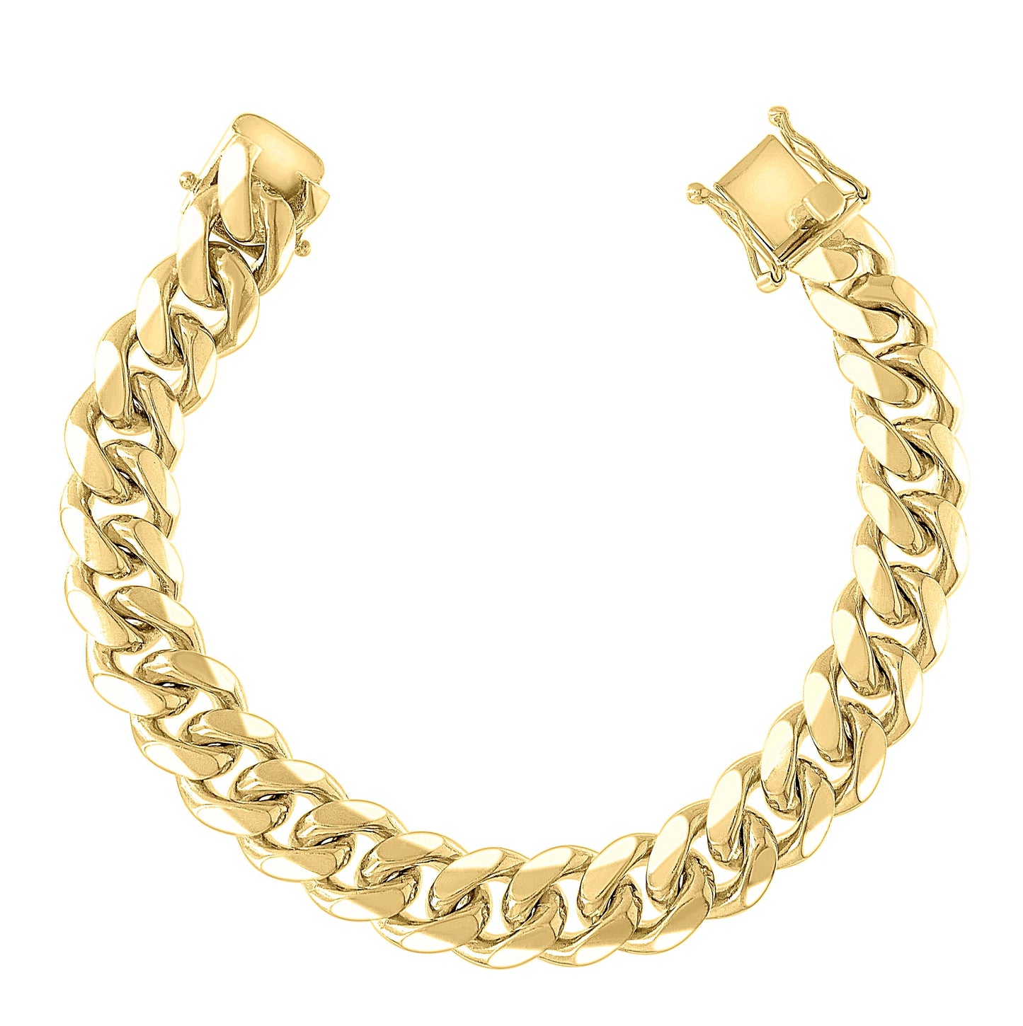 Sterling Silver Yellow-Tone Solid Miami Cuban Chain