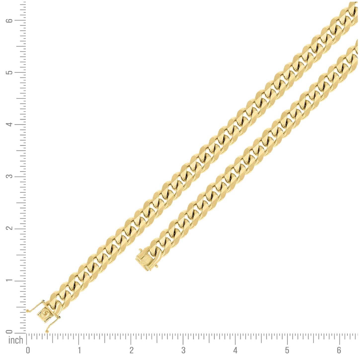 Sterling Silver Yellow-Tone Solid Miami Cuban Chain