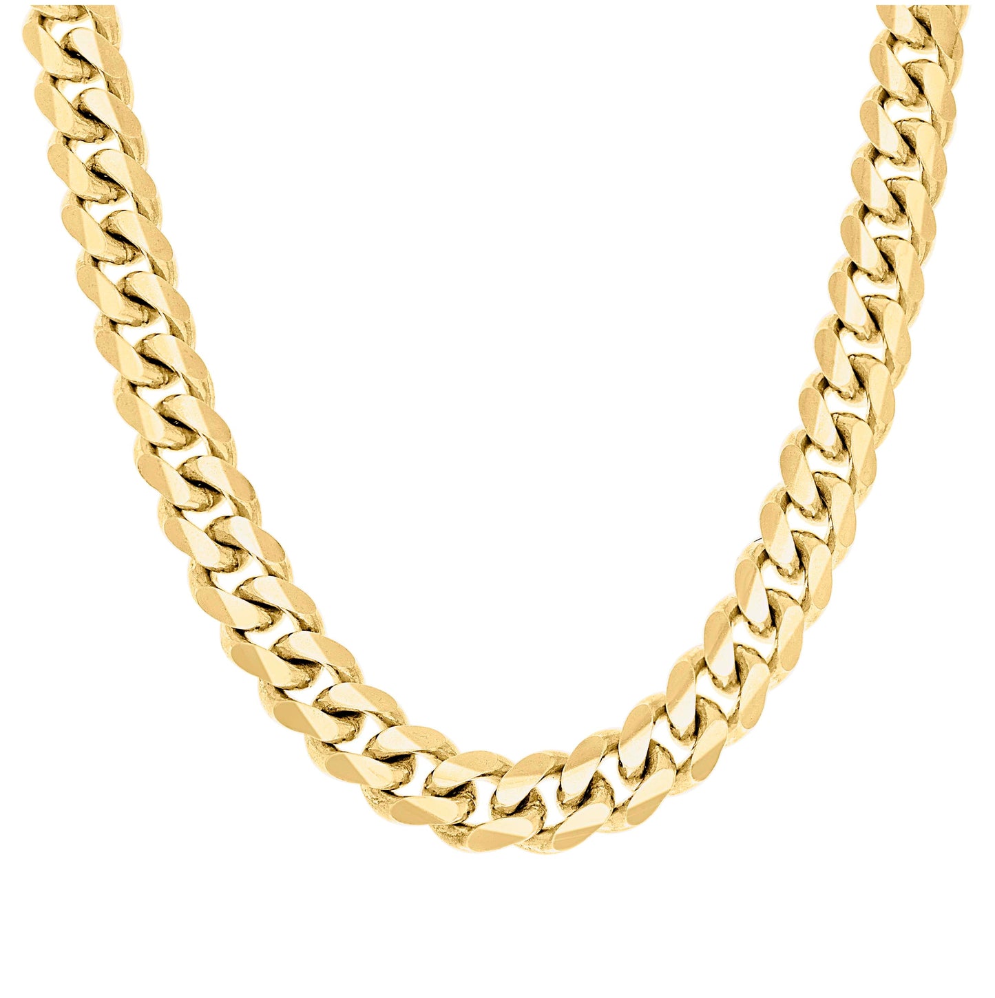 Sterling Silver Yellow-Tone Solid Miami Cuban Chain