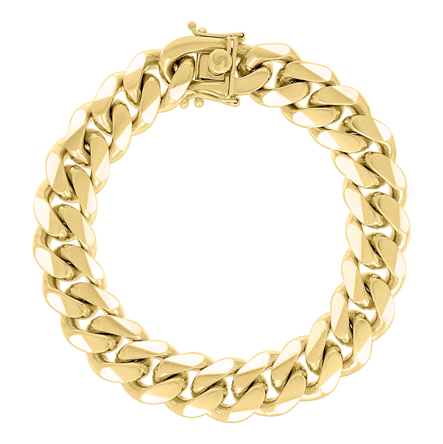 Sterling Silver Yellow-Tone Solid Miami Cuban Chain