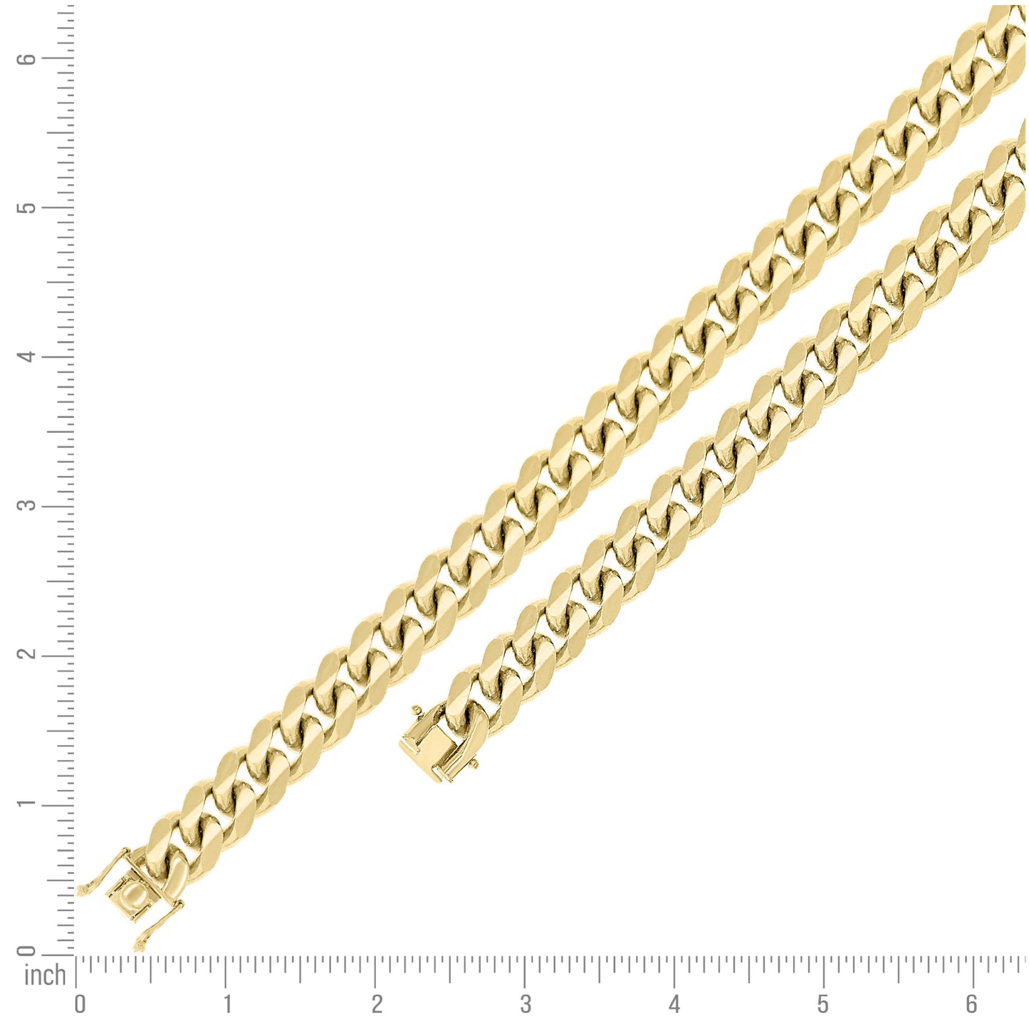 Sterling Silver Yellow-Tone Solid Miami Cuban Chain