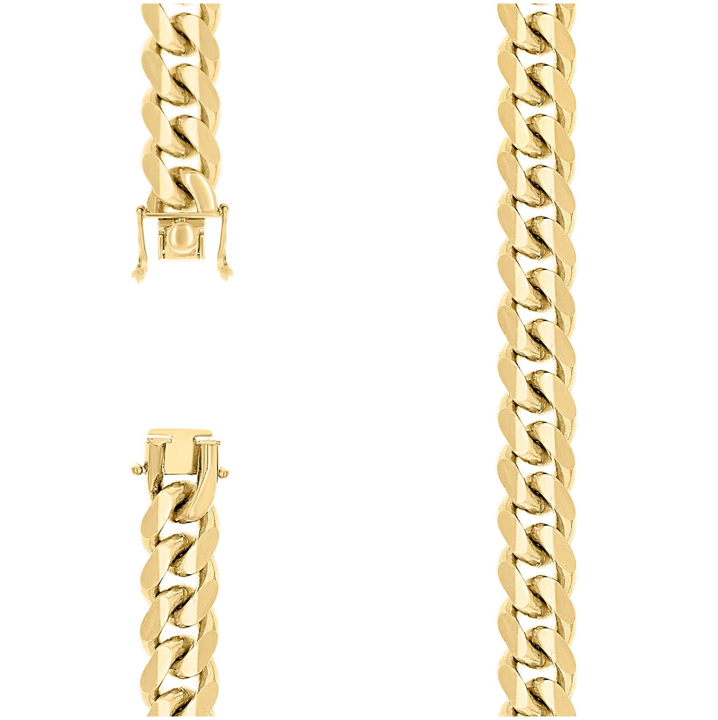 Sterling Silver Yellow-Tone Solid Miami Cuban Chain