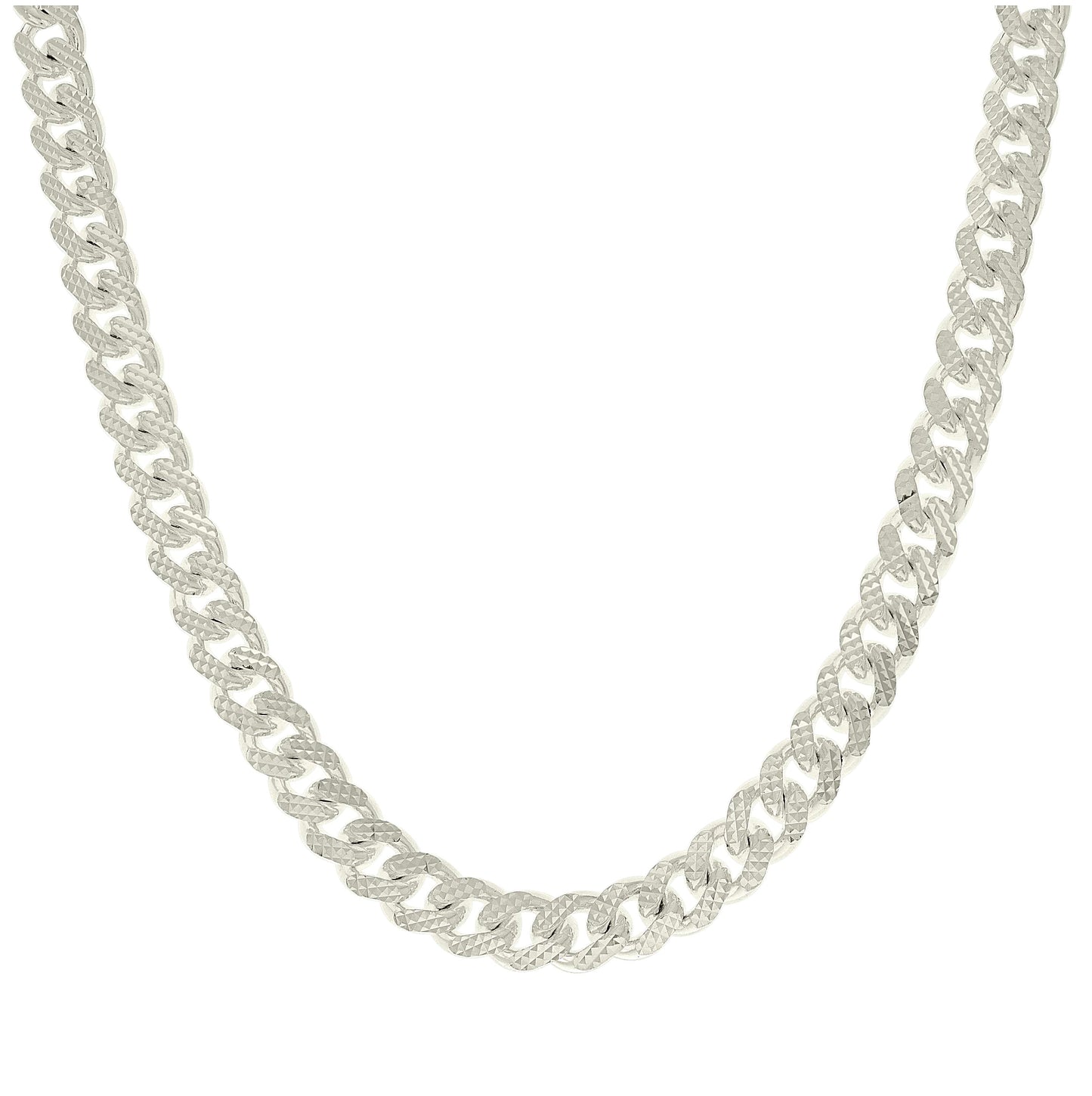 Sterling Silver Or Rhodium Plated Solid Miami Cuban Pyramid Chain