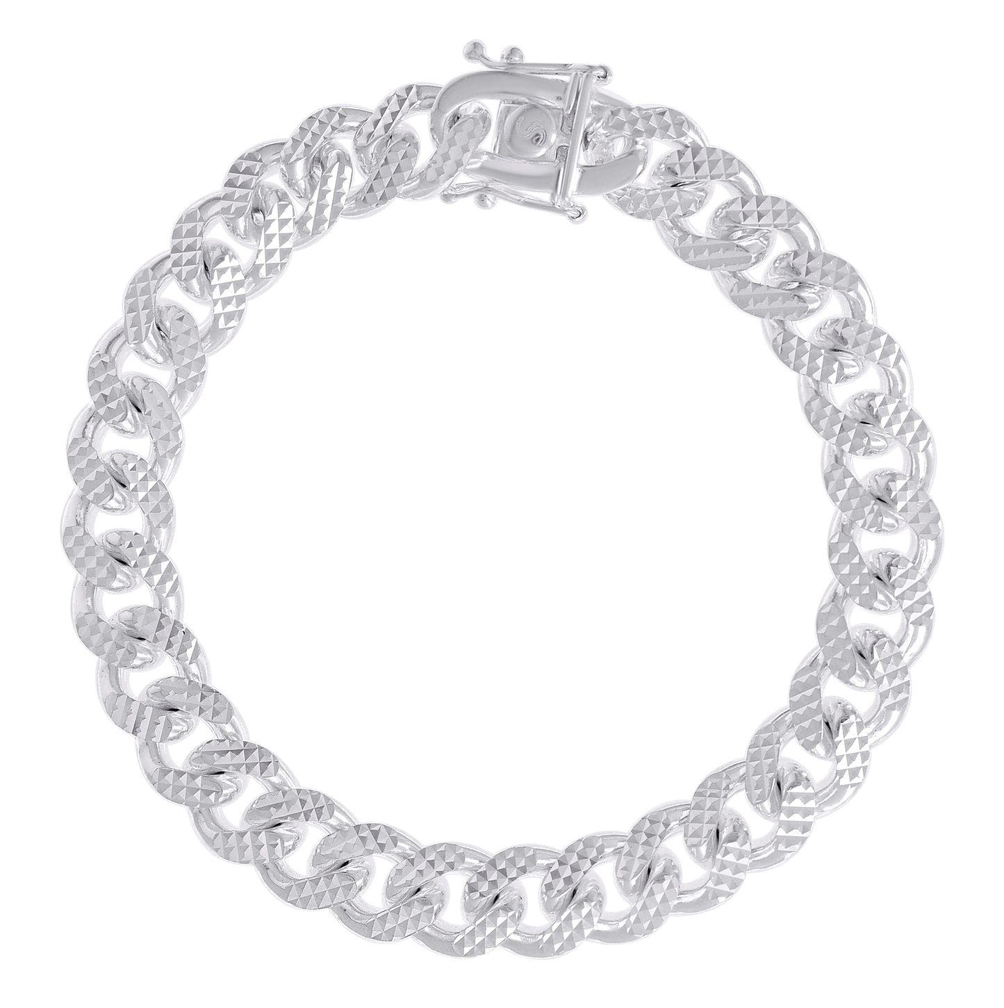 Sterling Silver Or Rhodium Plated Solid Miami Cuban Pyramid Chain