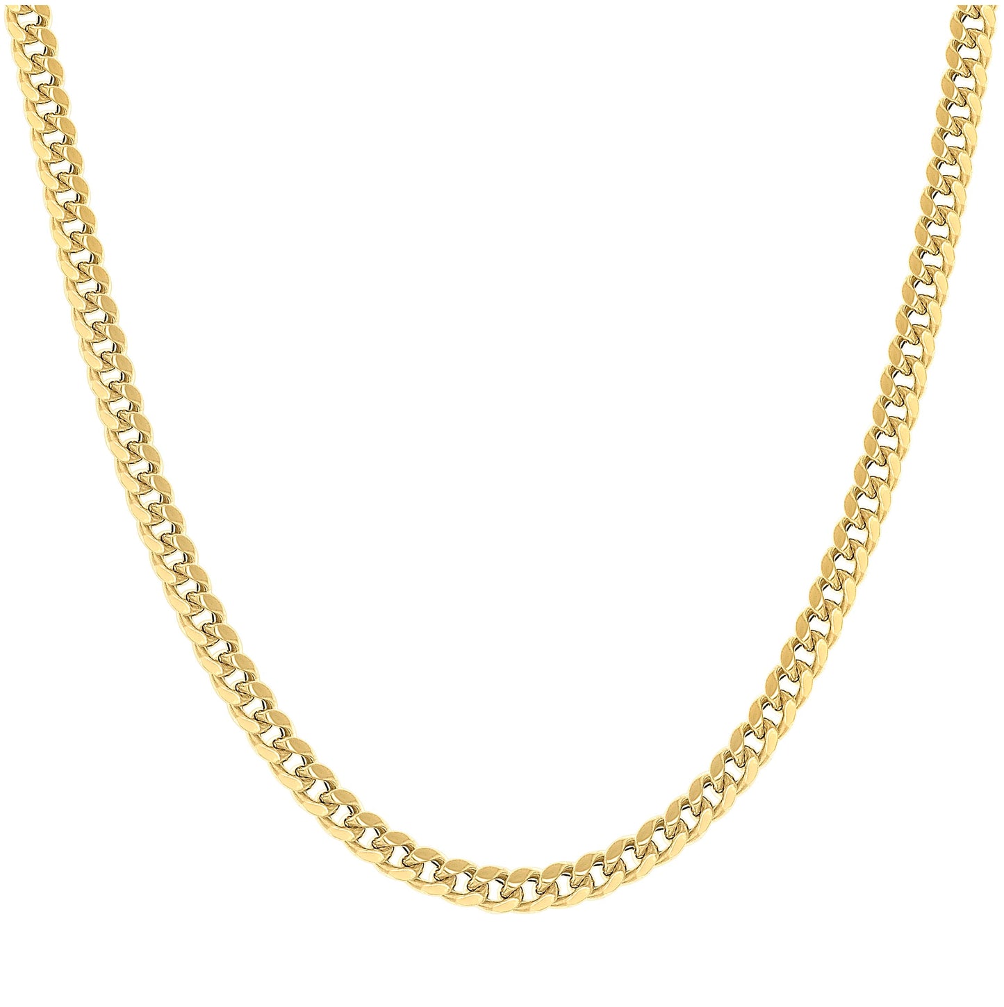 Sterling Silver Rhodium Plated Or Yellow Tone Hollow Miami Cuban Chain