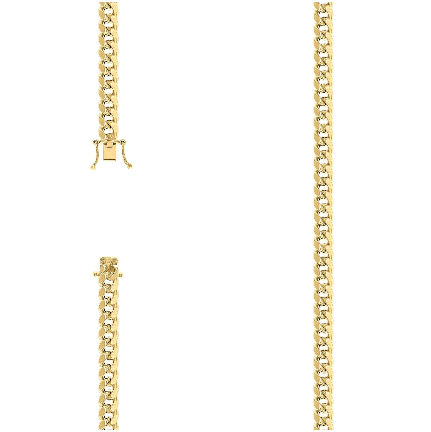 Sterling Silver Rhodium Plated Or Yellow Tone Hollow Miami Cuban Chain
