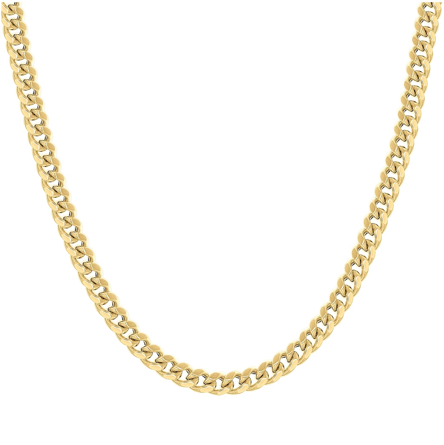 Sterling Silver Rhodium Plated Or Yellow Tone Hollow Miami Cuban Chain