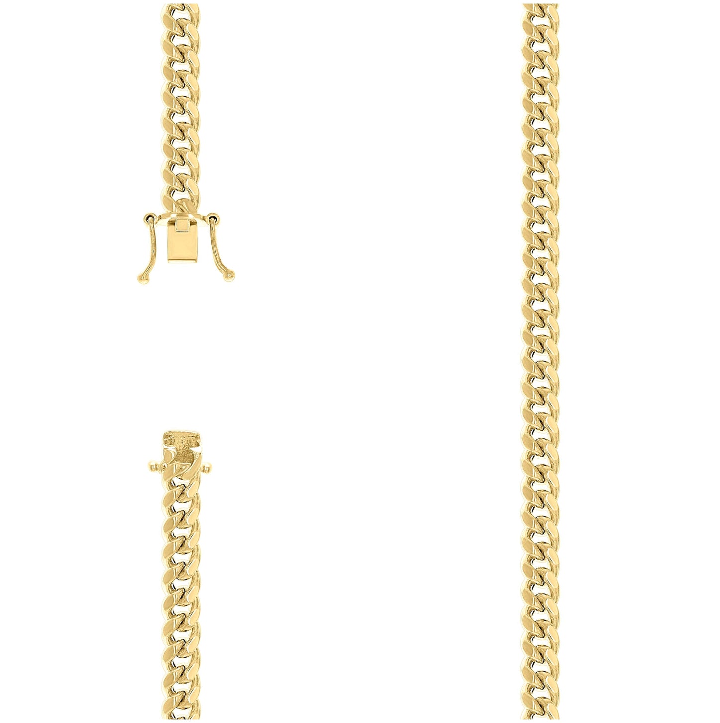 Sterling Silver Rhodium Plated Or Yellow Tone Hollow Miami Cuban Chain